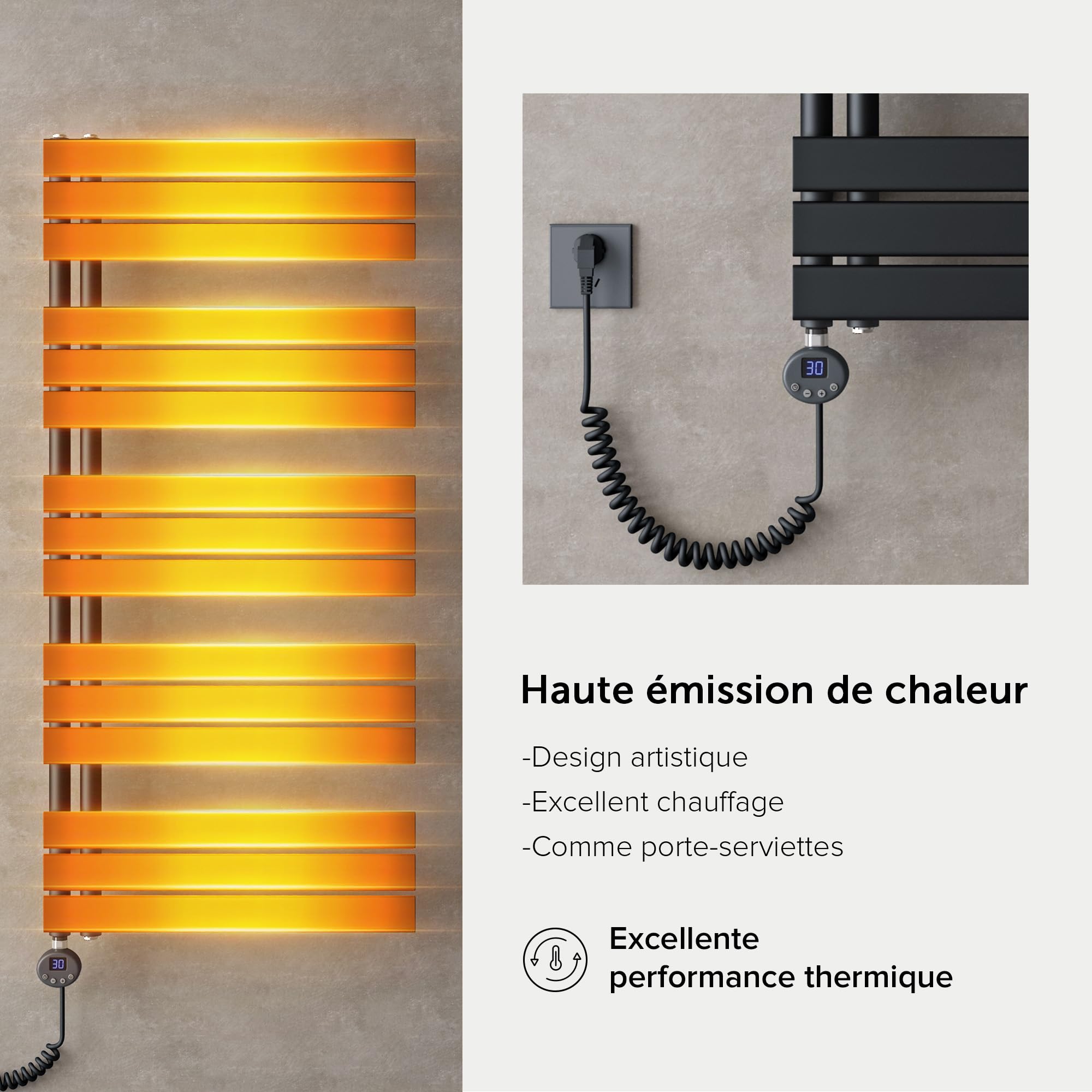 doporro-radiateur-s-che-serviette-eau-chaude-131x40-cm-gris-noir image 3