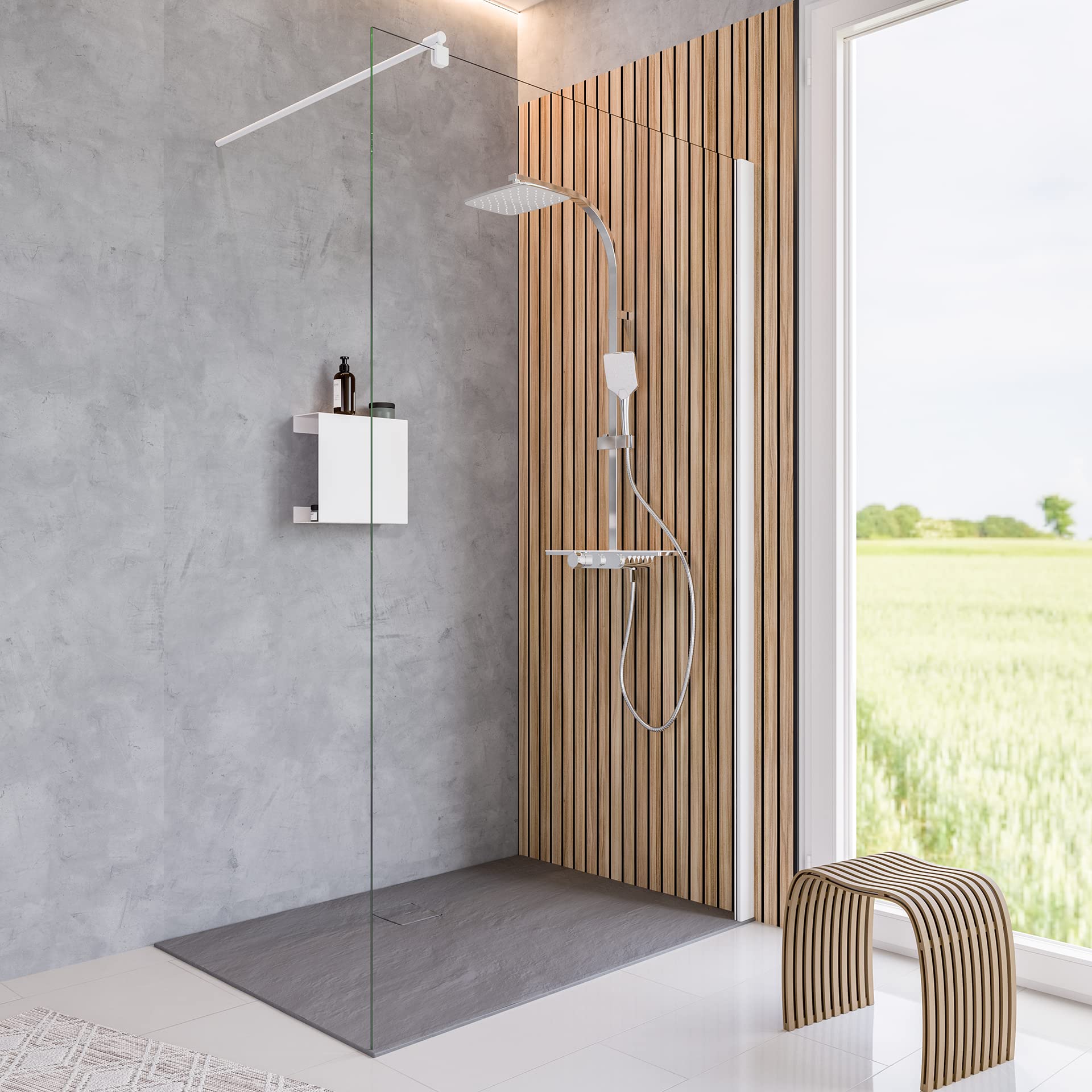 schulte-paroi-de-douche-walk-in-90x200-blanc-6mm image 1