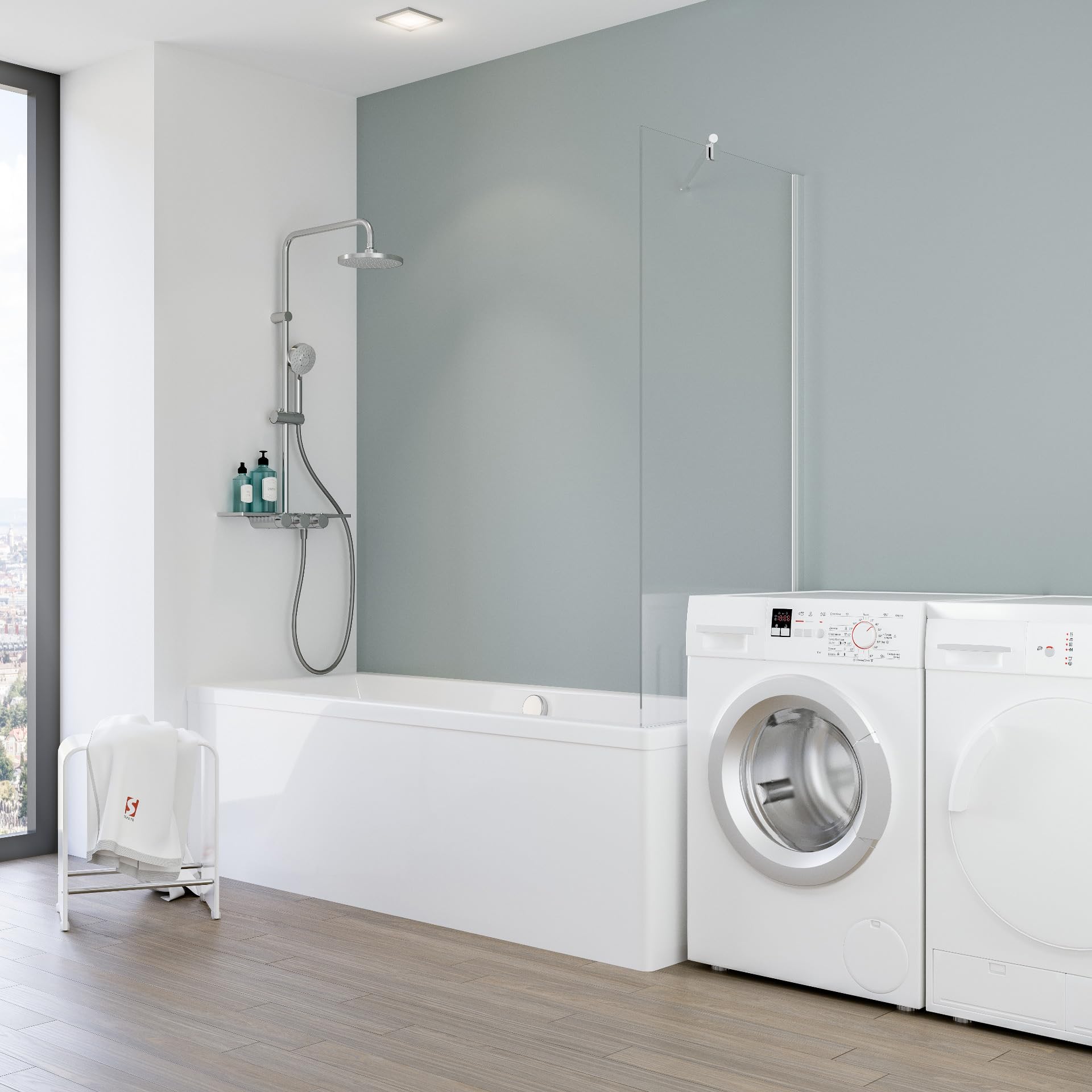 schulte-pare-baignoires-fixe-90x120-cm-aspect-chrom-5-mm image 3