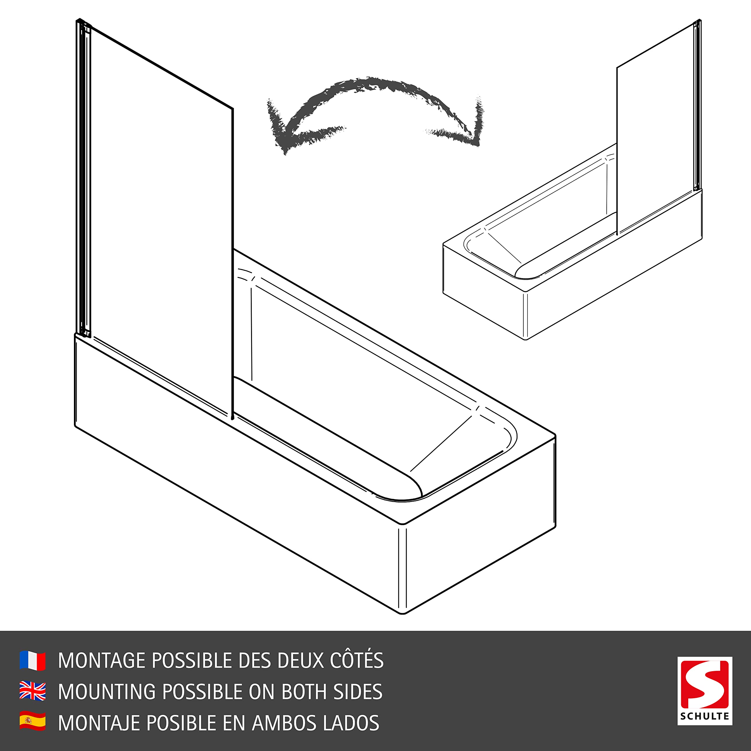 schulte-pare-baignoire-80x140-cm-chrom-verre-5-mm-r-versible image 5