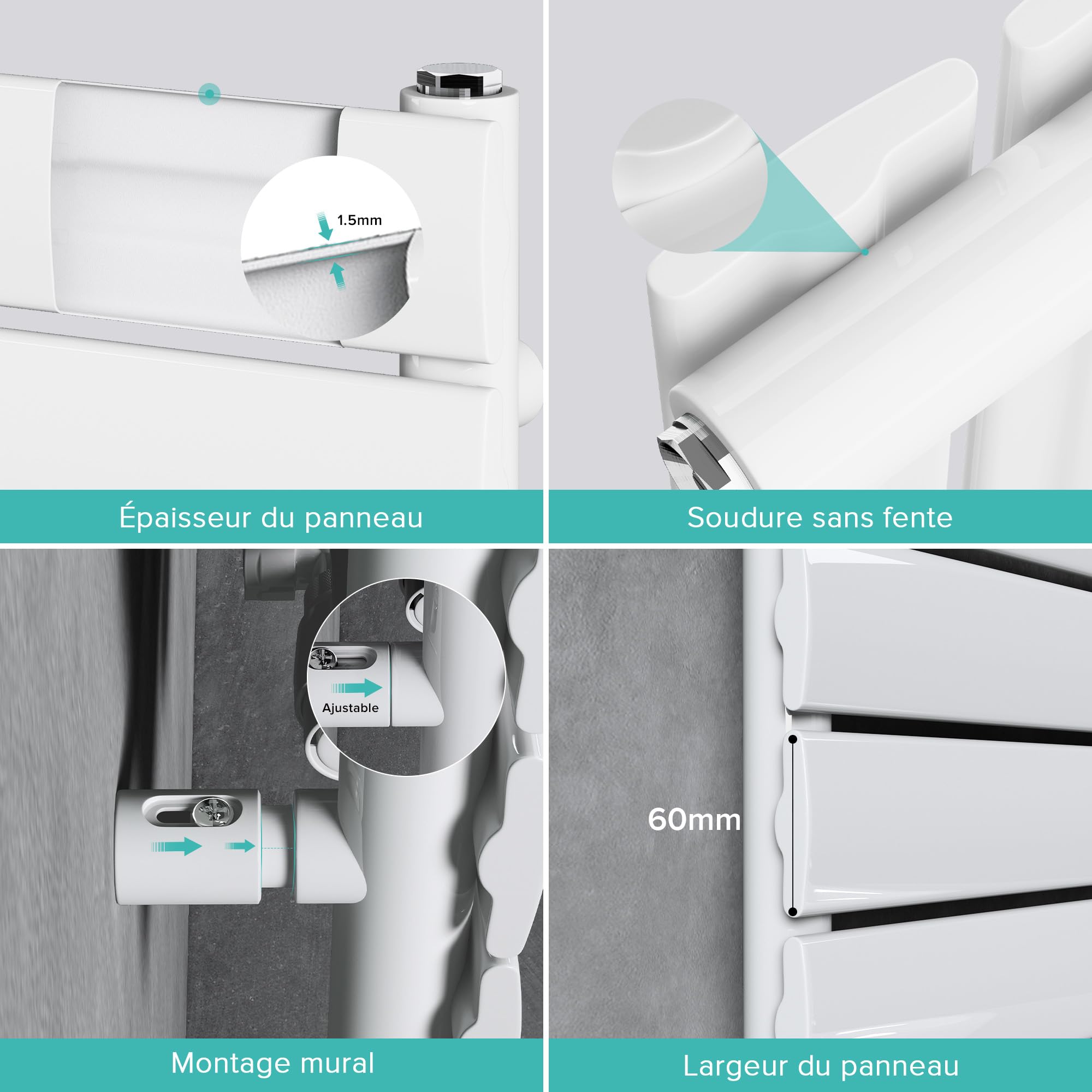 doporro-heizk-rper-radiateur-s-che-serviettes-100x50-cm-blanc image 2