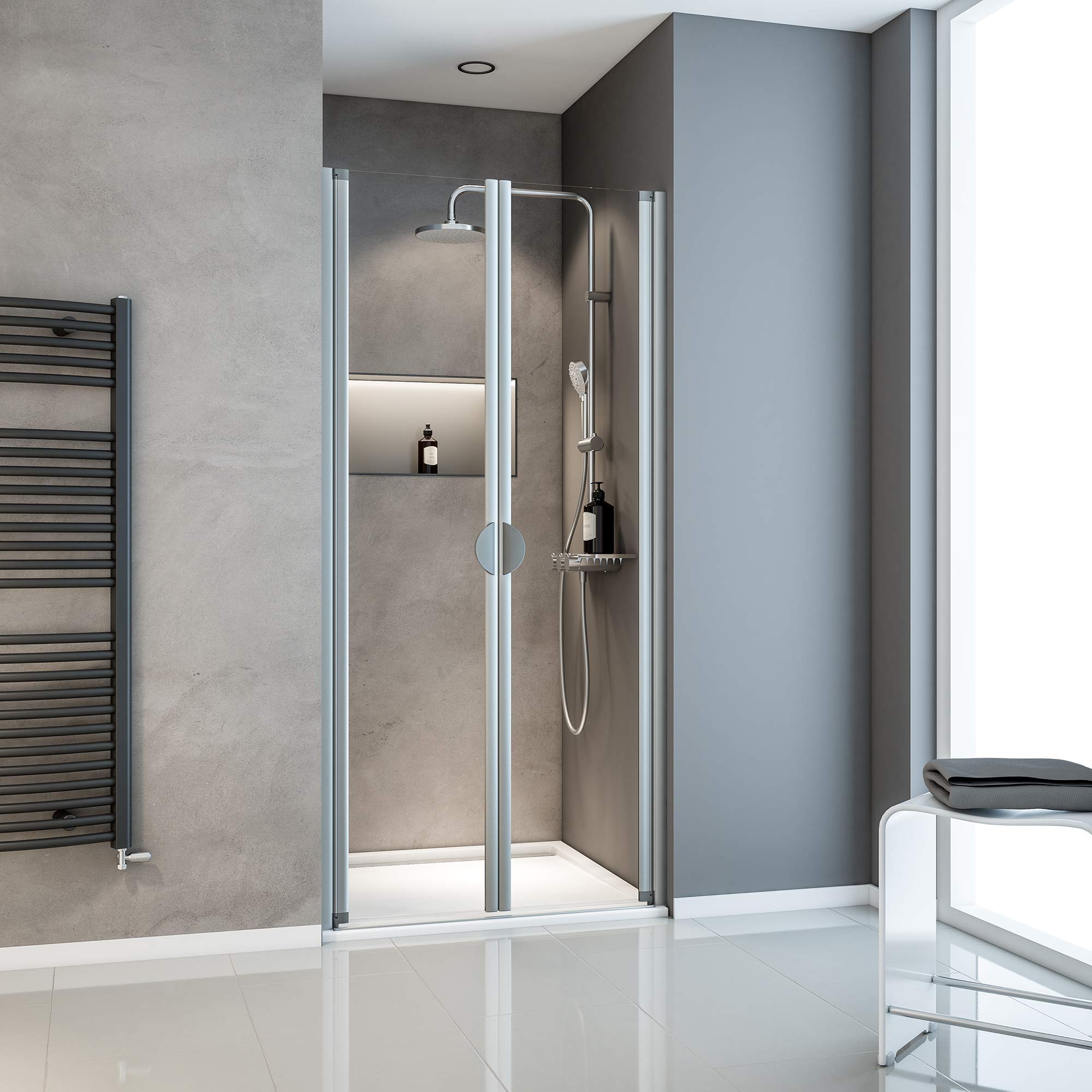 schulte-porte-battante-niche-douche-100x180-cm-argent-2-volets image 1
