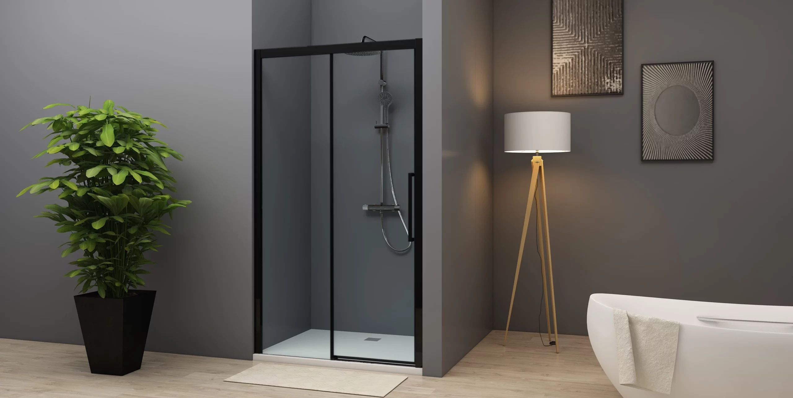 krone-time-porte-coulissante-douche-verre-transparent image 2