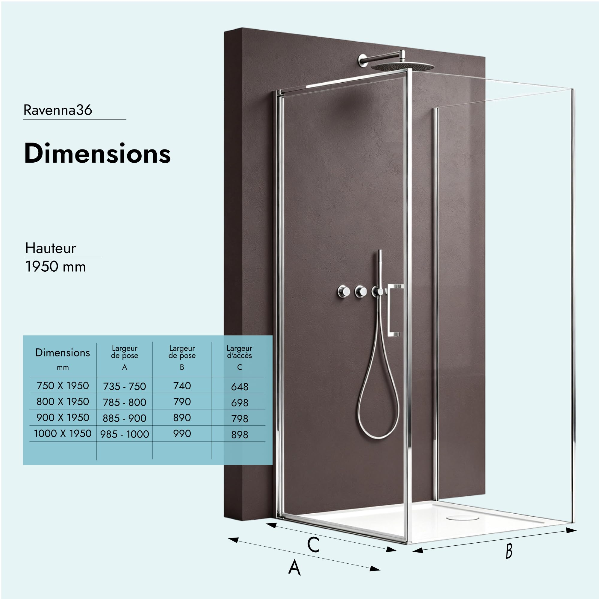 doporro-cabine-de-douche-en-u-90x75x90-transparente image 8