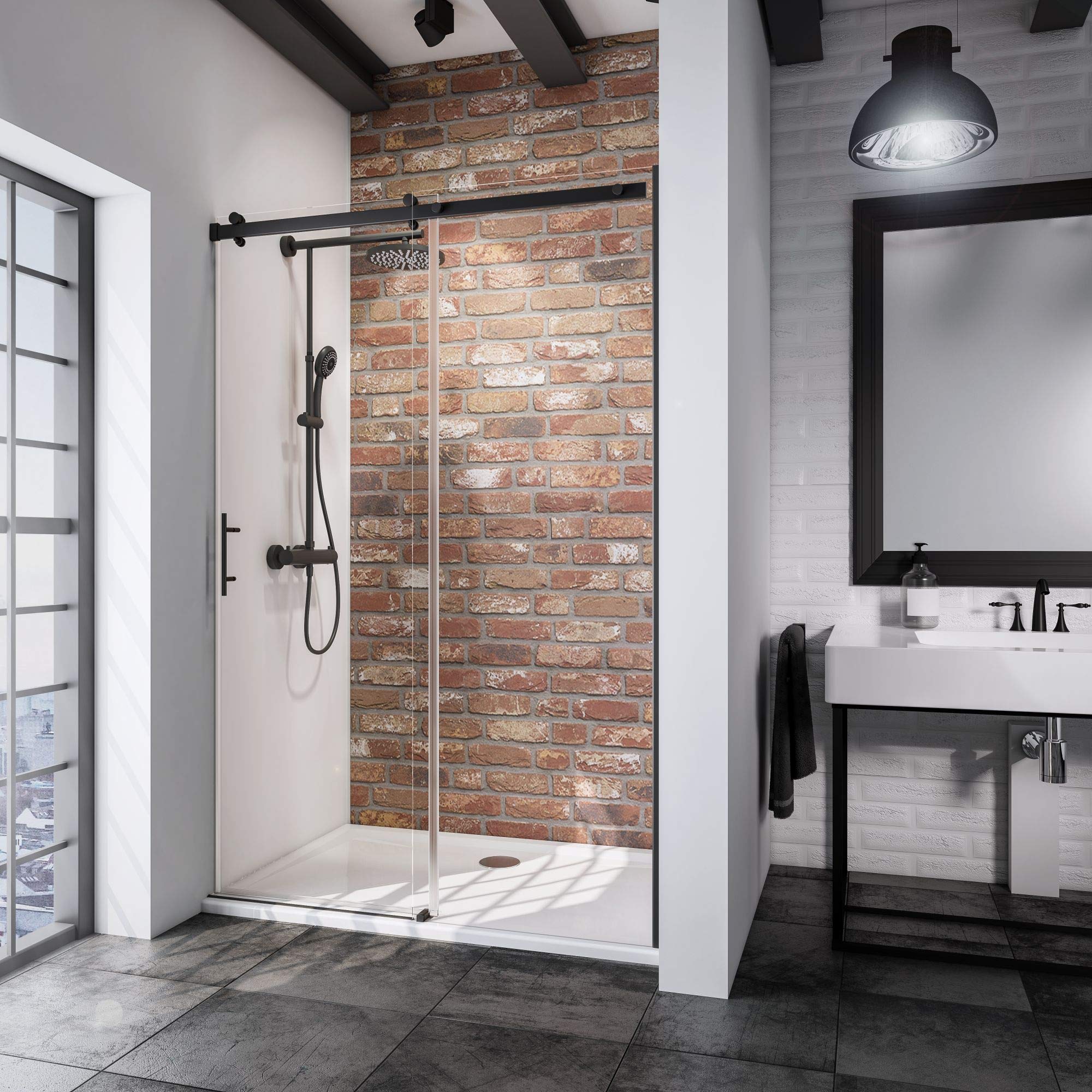 schulte-porte-douche-coulissante-niche-noir-120x200-cm image 1