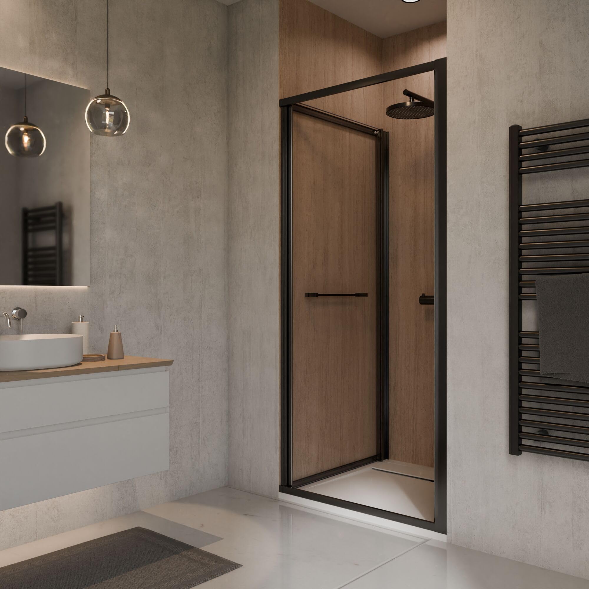 schulte-porte-douche-coulissante-niche-70x190-cm-noir-mat-r-versible image 1