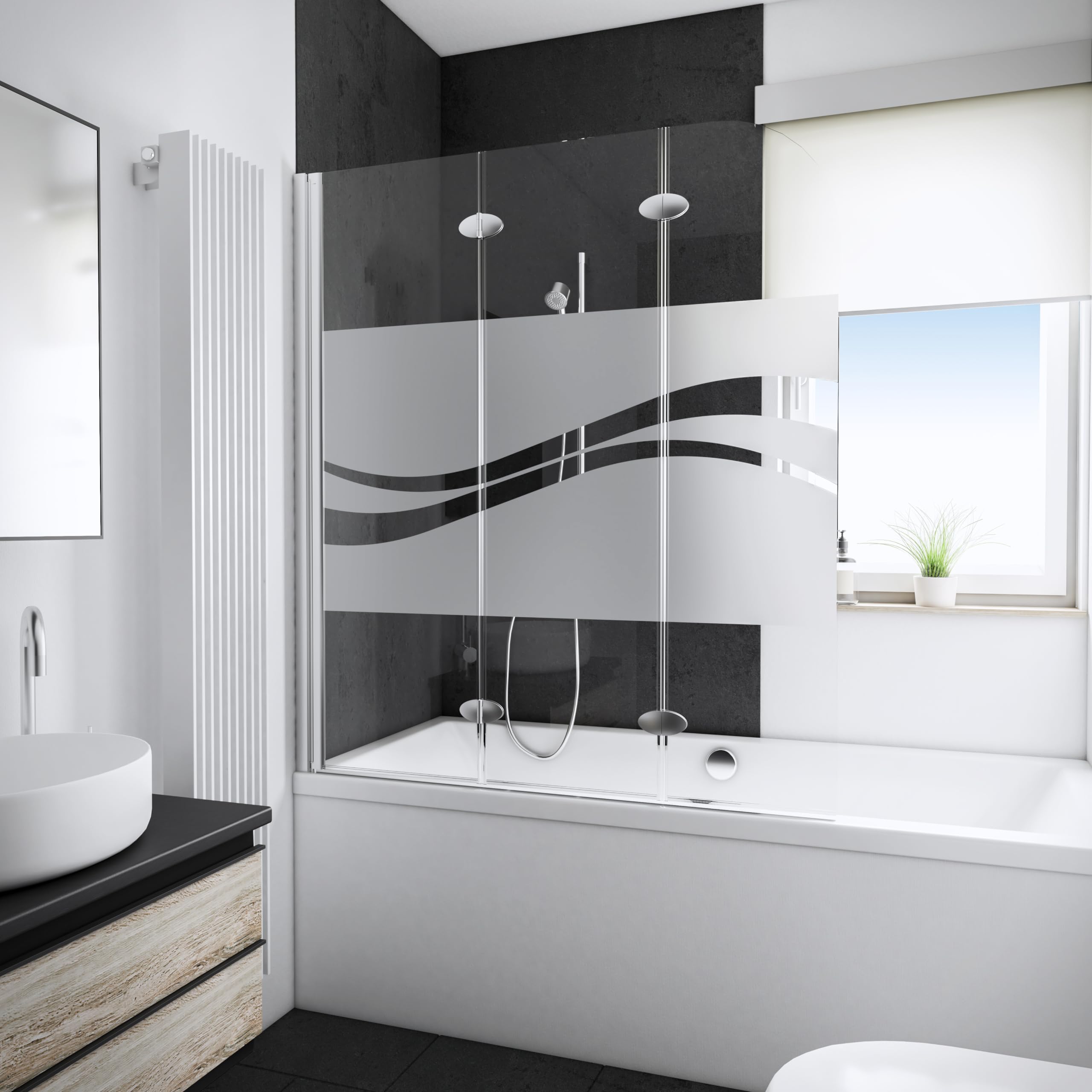 schulte-pare-baignoires-124x140-cm-pare-baignoire-verre-liane-3-volets image 1