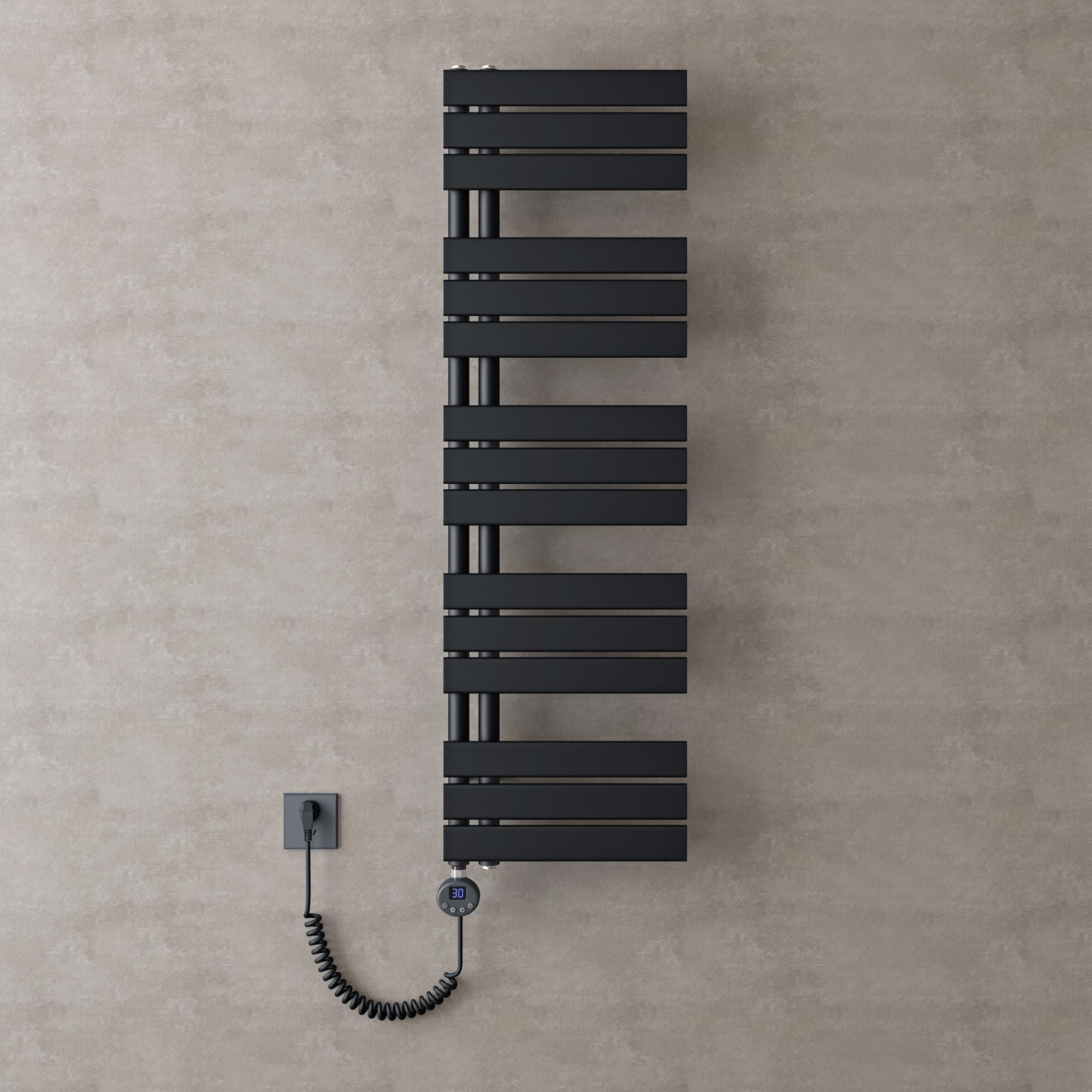 doporro-radiateur-s-che-serviette-eau-chaude-131x40-cm-gris-noir image 1