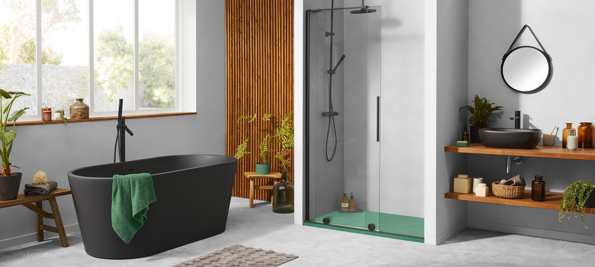krone-sky-deep-black-paroi-walk-in-porte-coulissante-noire image 1
