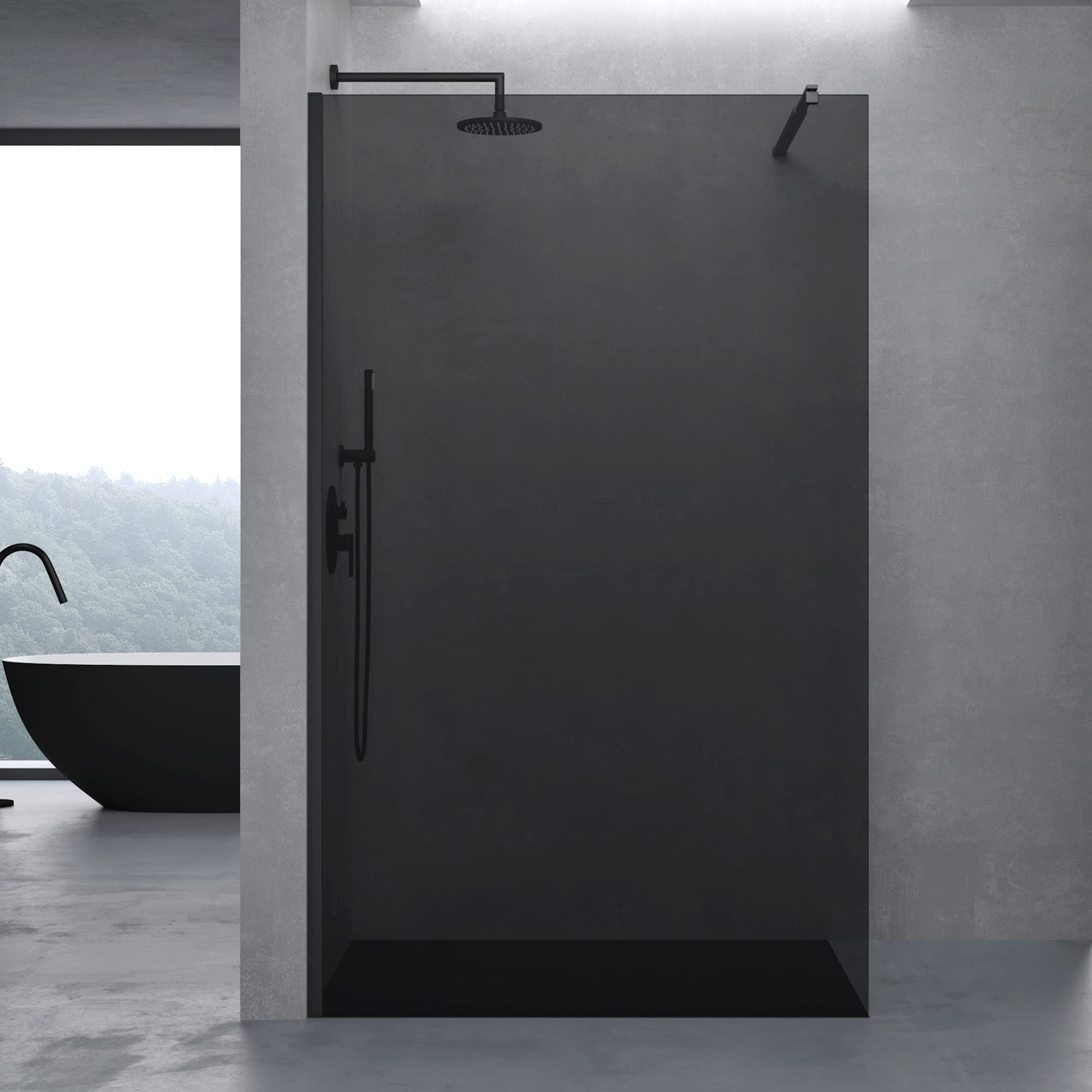 doporro-bremen-paroi-de-douche-italienne-90x200-cm-gris-teint image 2
