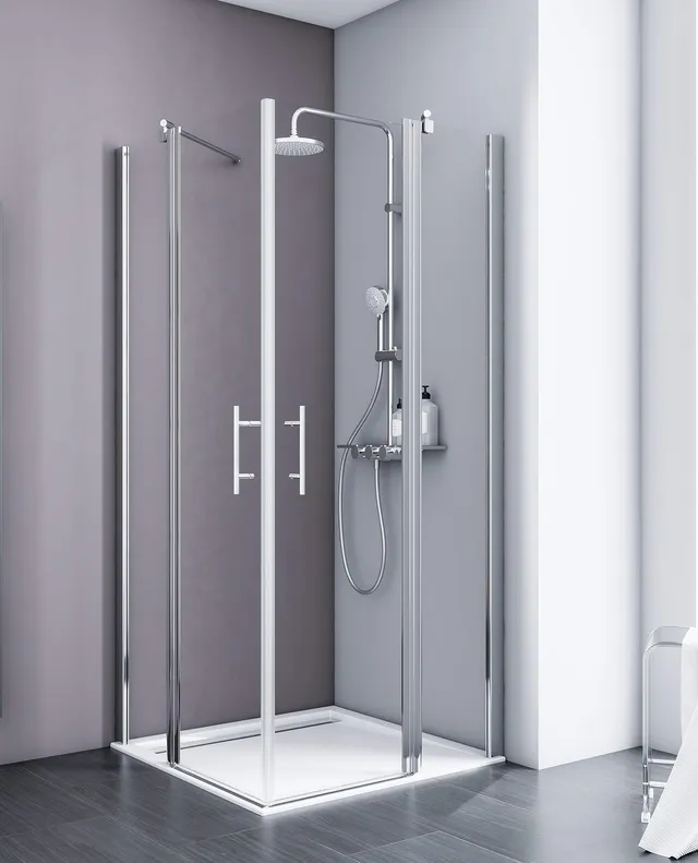 schulte-acces-d-angle-90x90x192-paroi-douche-2-portes-verre-clair image 1