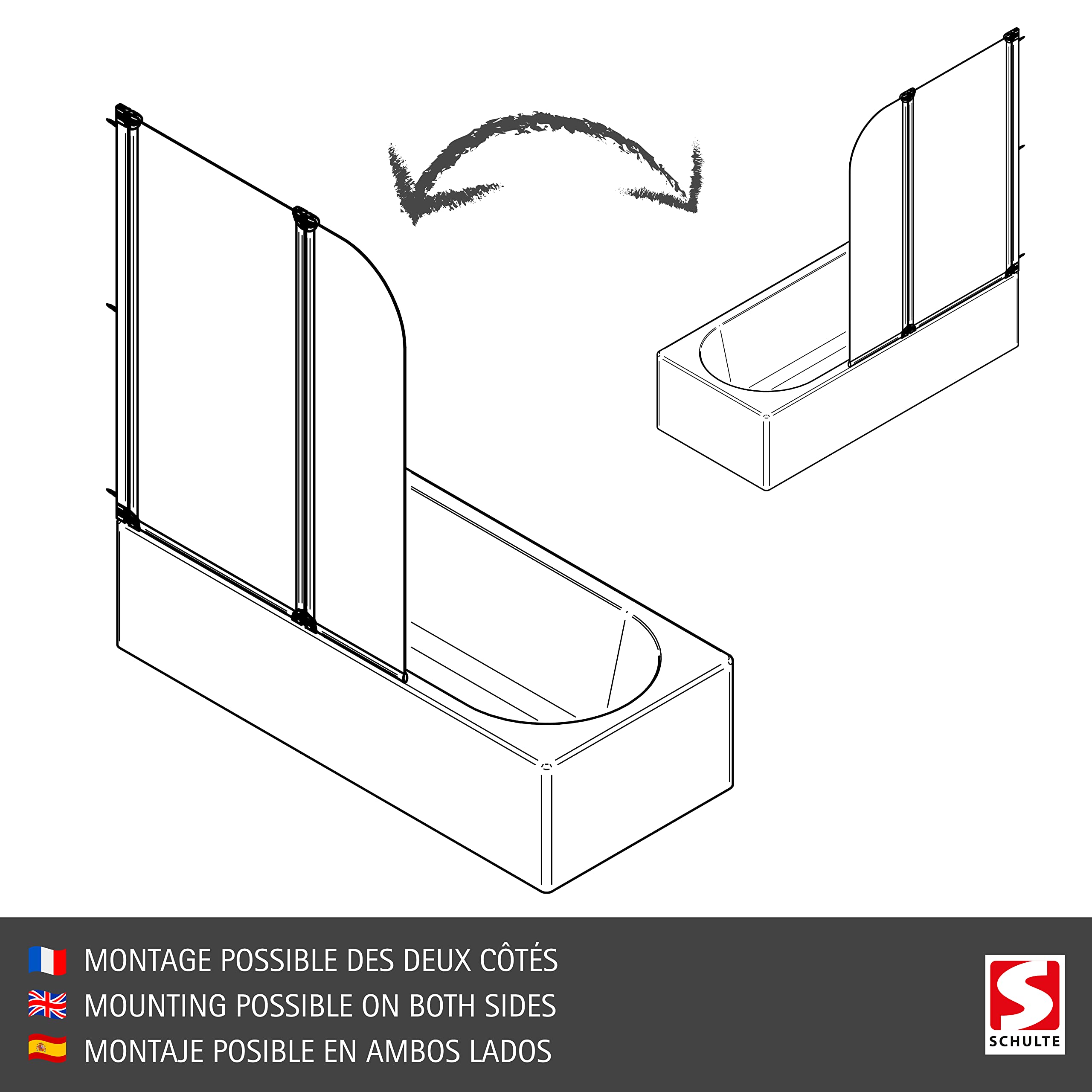 schulte-pare-baignoire-115x140cm-blanc-bandes-2-volets-3mm image 4