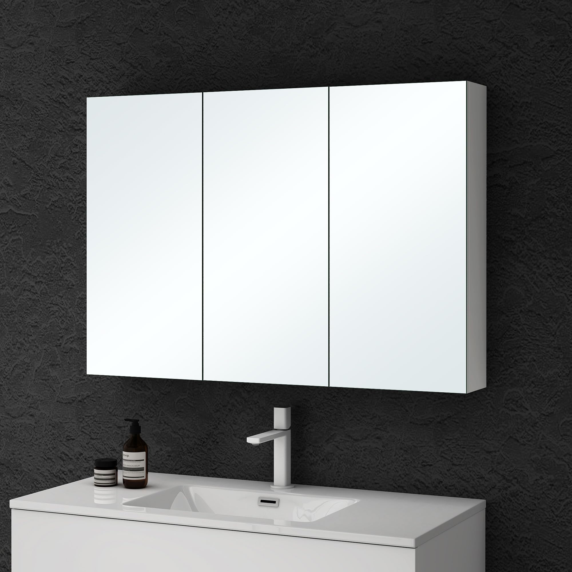 doporro-badm-bel-armoire-murale-miroir-100x70-cm-blanc-mat image 1
