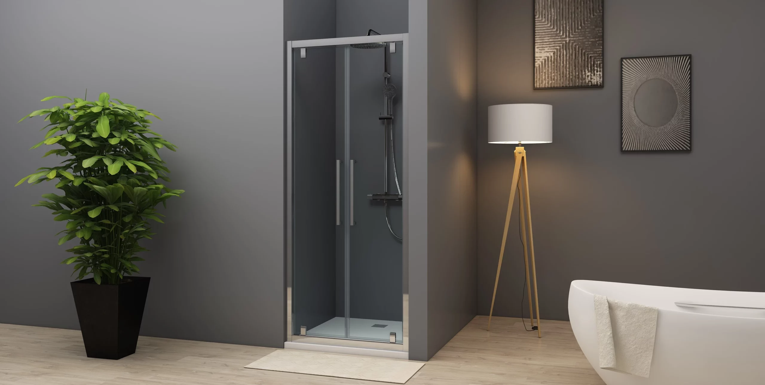 krone-time-double-porte-pivotante-douche-transparent image 1
