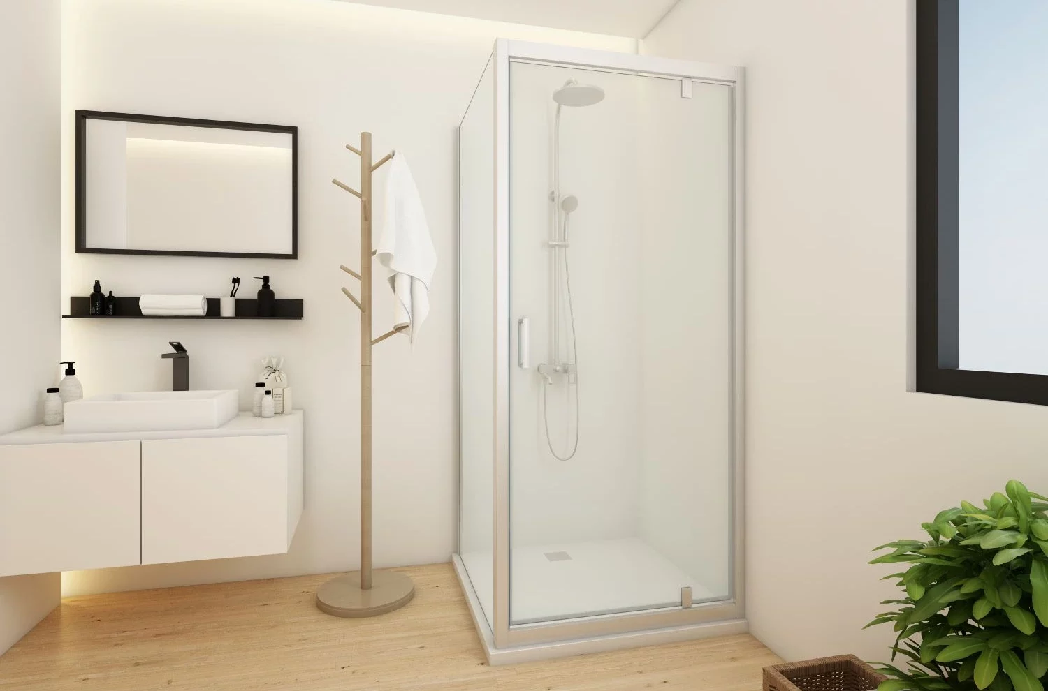 krone-prisma-porte-pivotante-douche-verre-transparent image 4