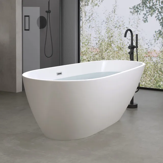 doporro-vicenza506-baignoire-lot-ovale-167cm-blanc-acrylique image 1
