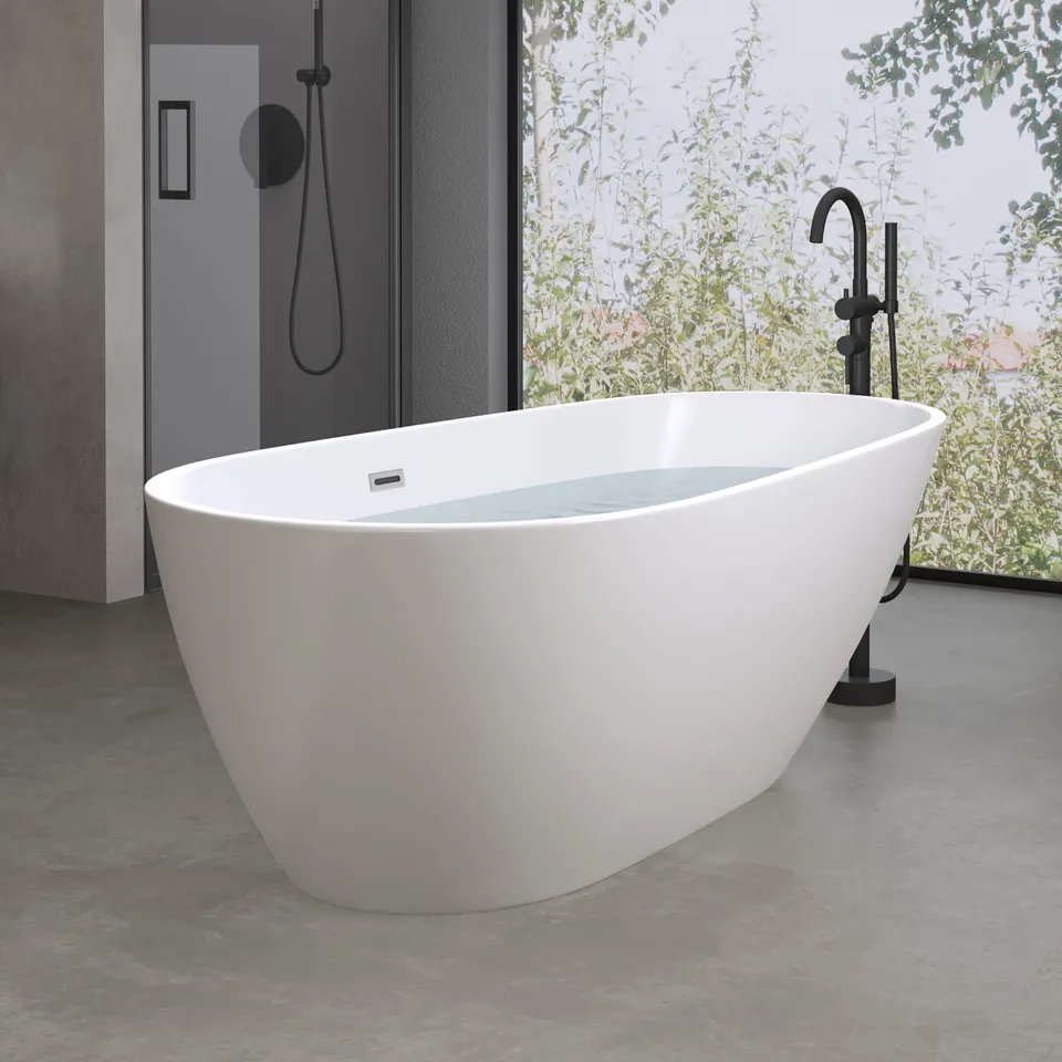doporro-vicenza506-baignoire-lot-ovale-167cm-blanc-acrylique image 1