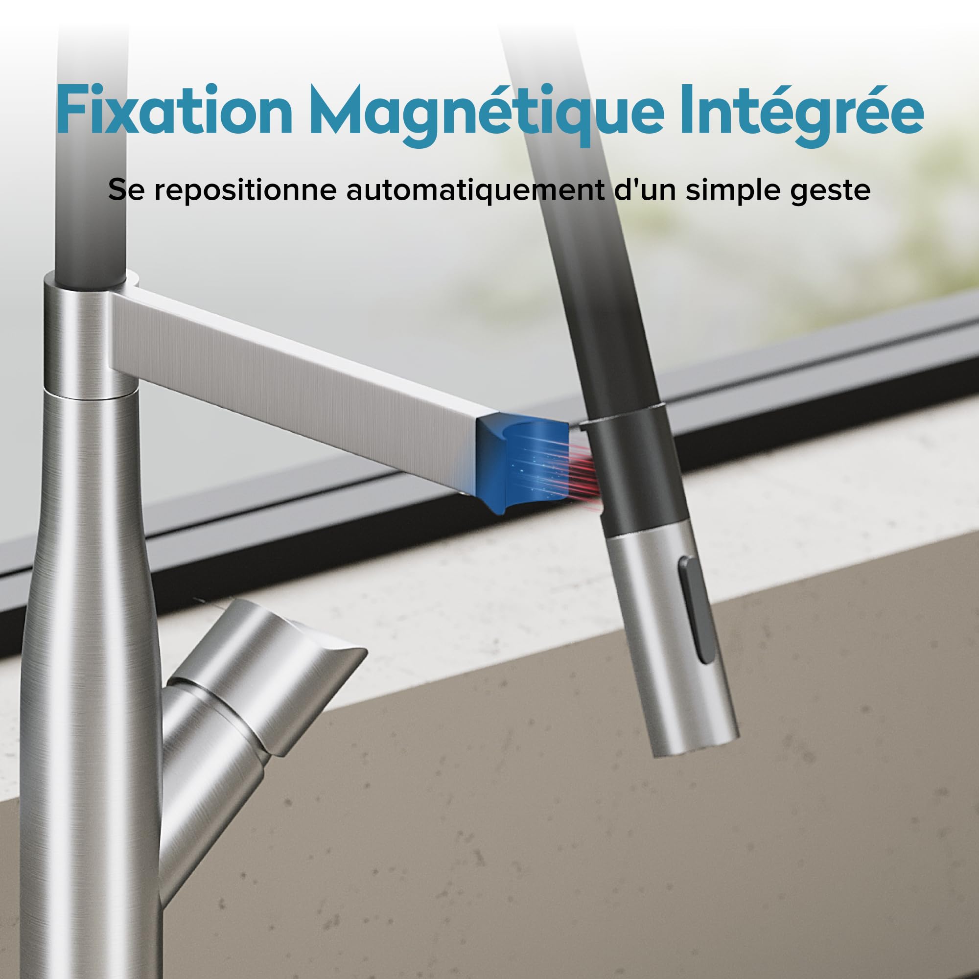 doporro-badarmaturen-mitigeur-cuisine-inox-argent-bross-2-jets image 3