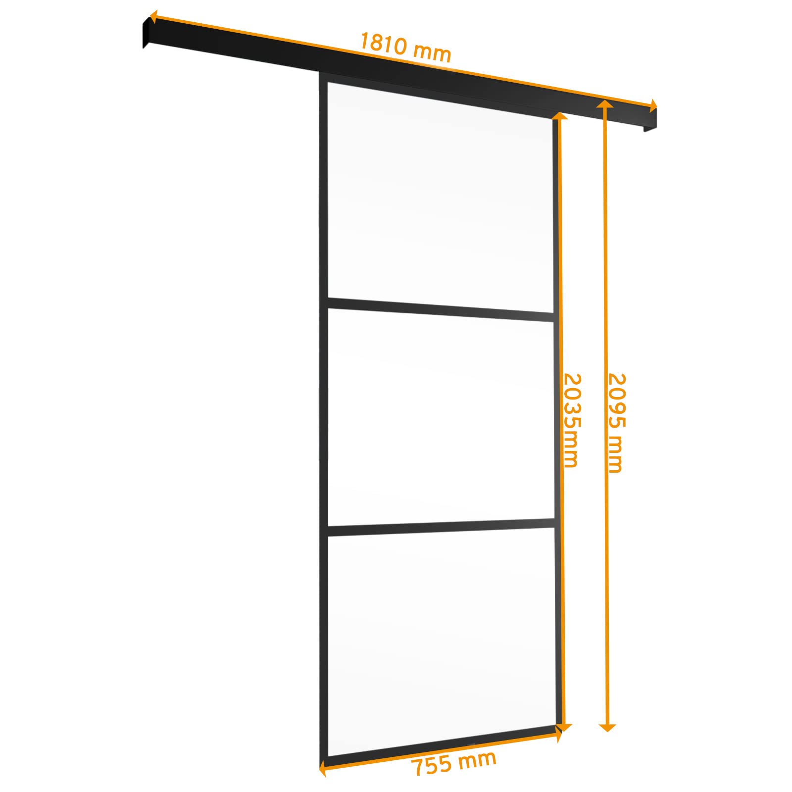 schulte-loft-porte-coulissante-int-rieure-203x75-cm-noir-verre-rail image 2