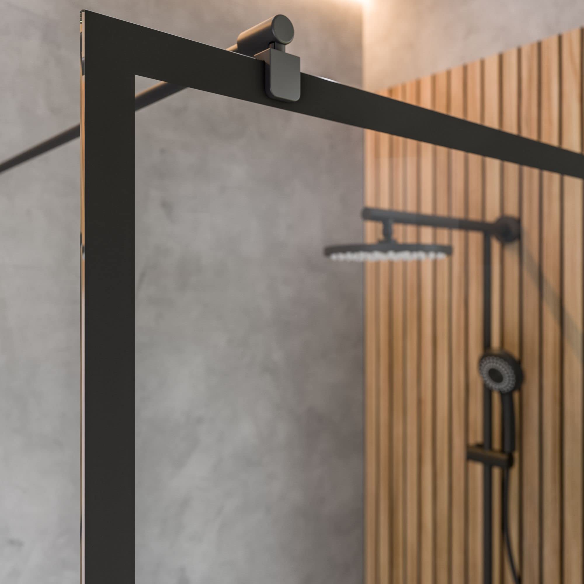 schulte-paroi-douche-l-italienne-100x200-cm-noir-cadre-verre-6-mm image 3