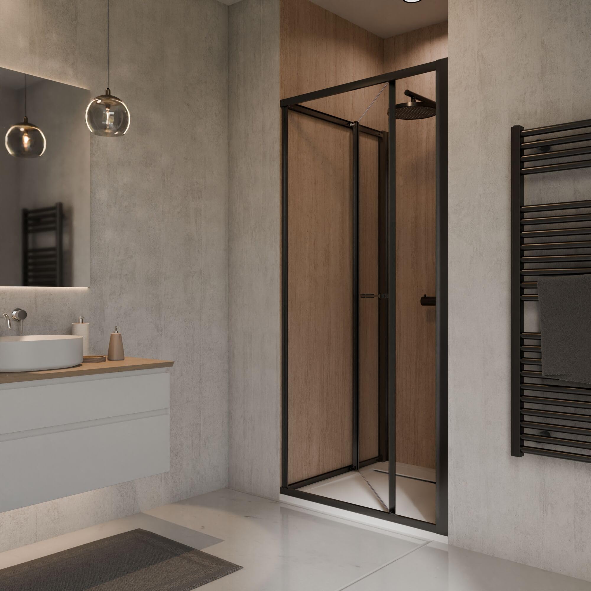 schulte-porte-douche-coulissante-niche-70x190-cm-noir-mat-r-versible image 2