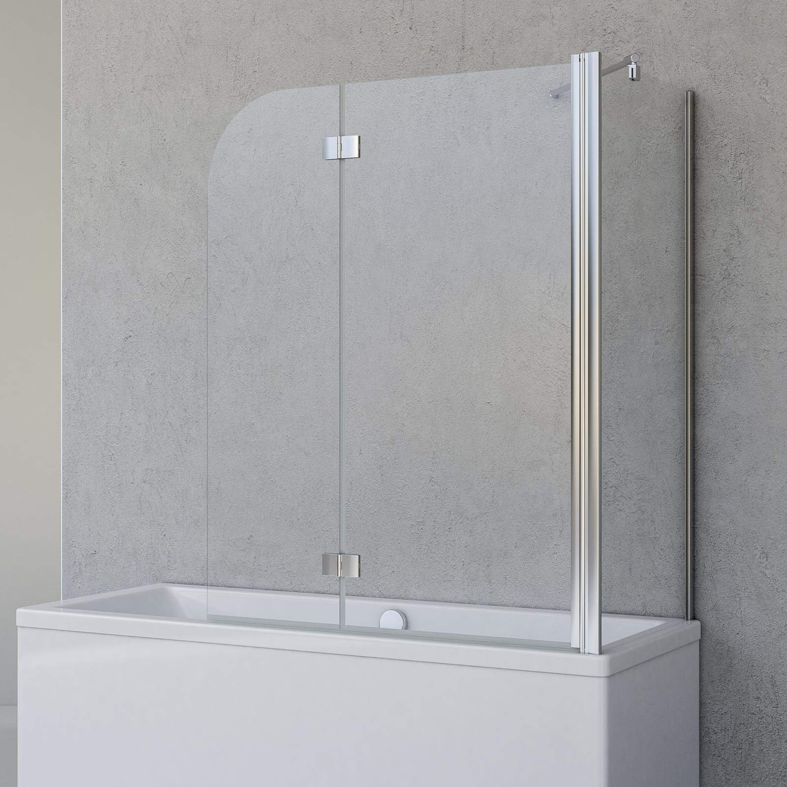 schulte-pare-baignoire-112x142-cm-chrom-pare-bain-2-volets image 1