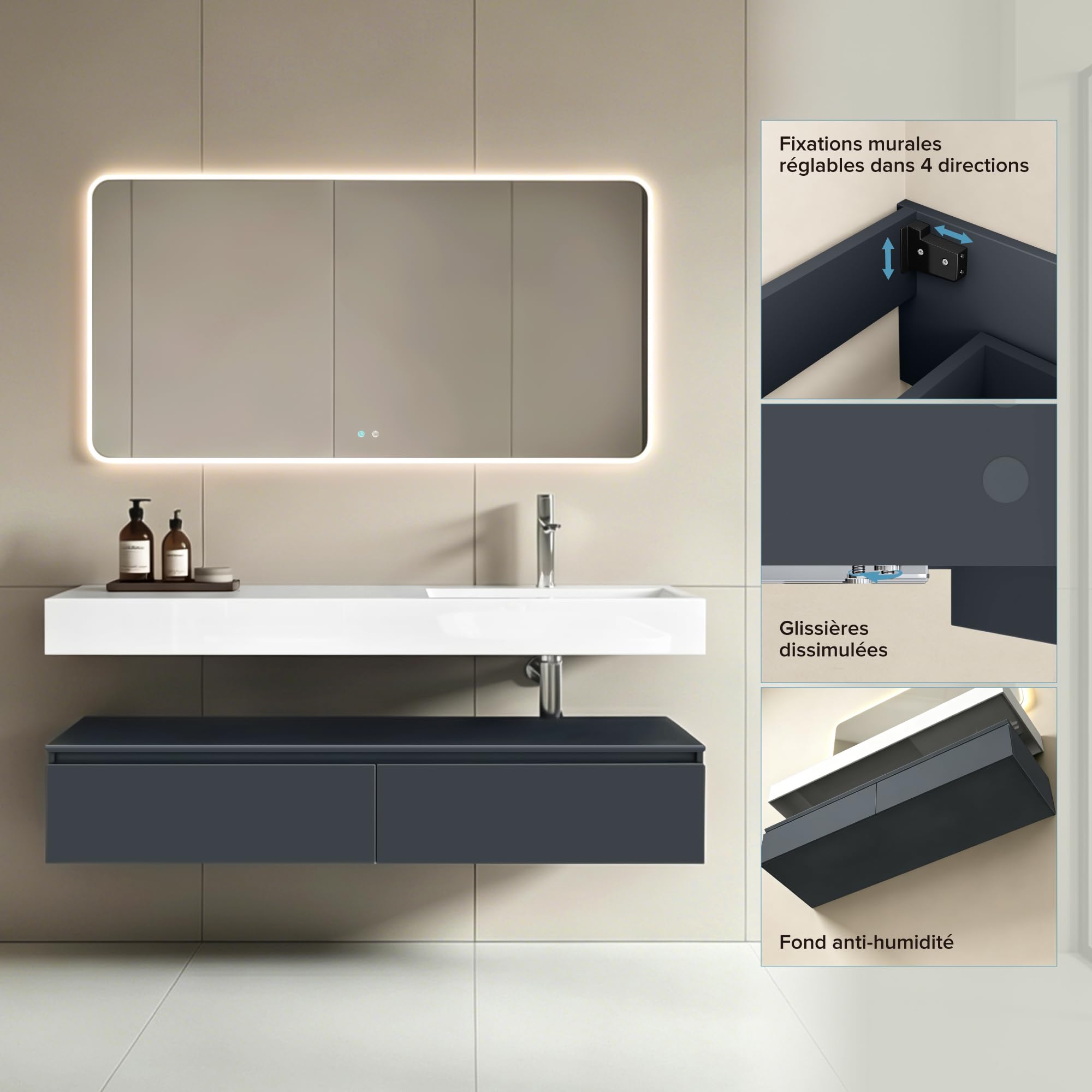 doporro-badm-bel-150cm-meuble-salle-de-bain-blanc-mat-avec-miroir image 7