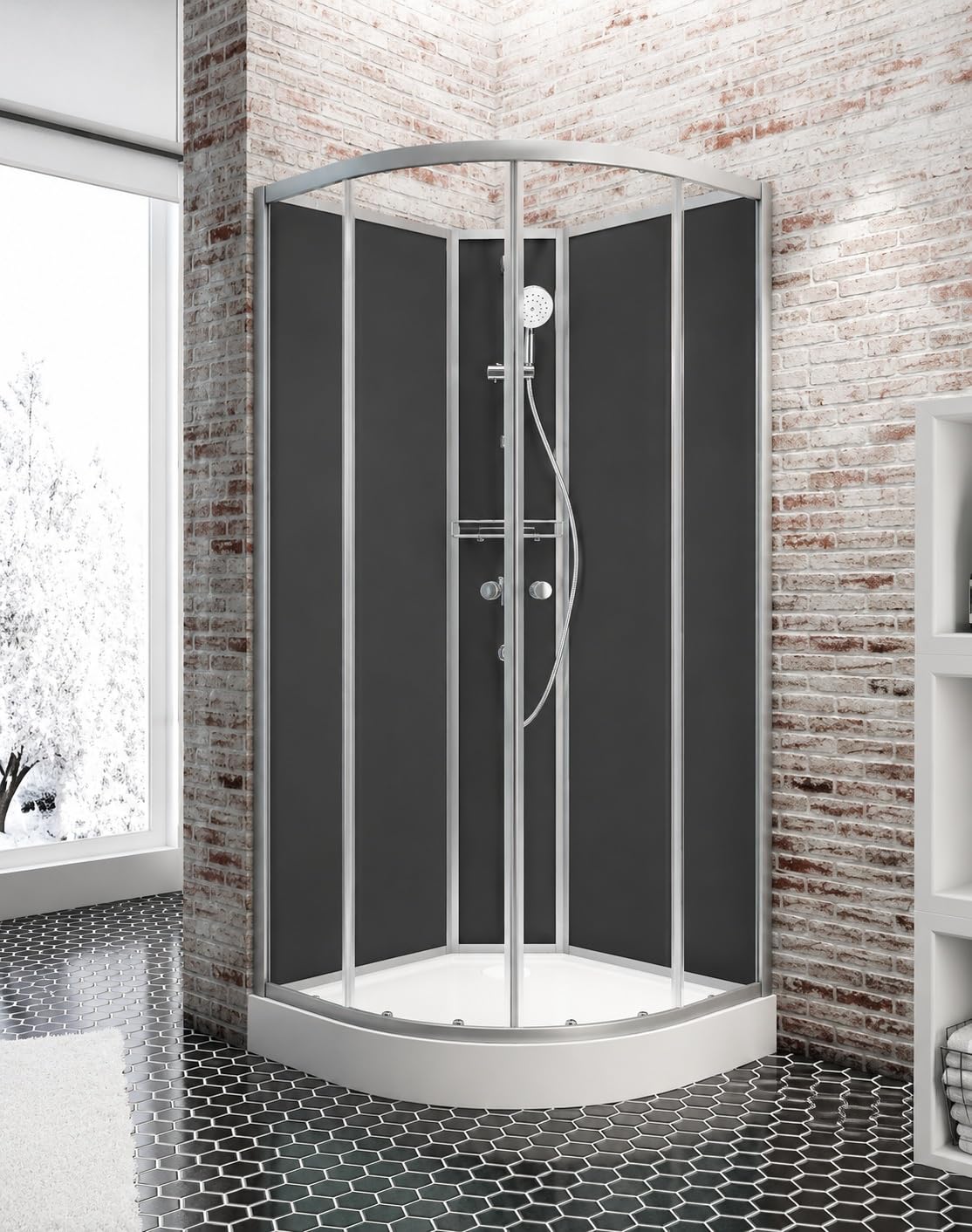 schulte-cabine-int-grale-90x90-cabine-douche-arrondie-noire image 2