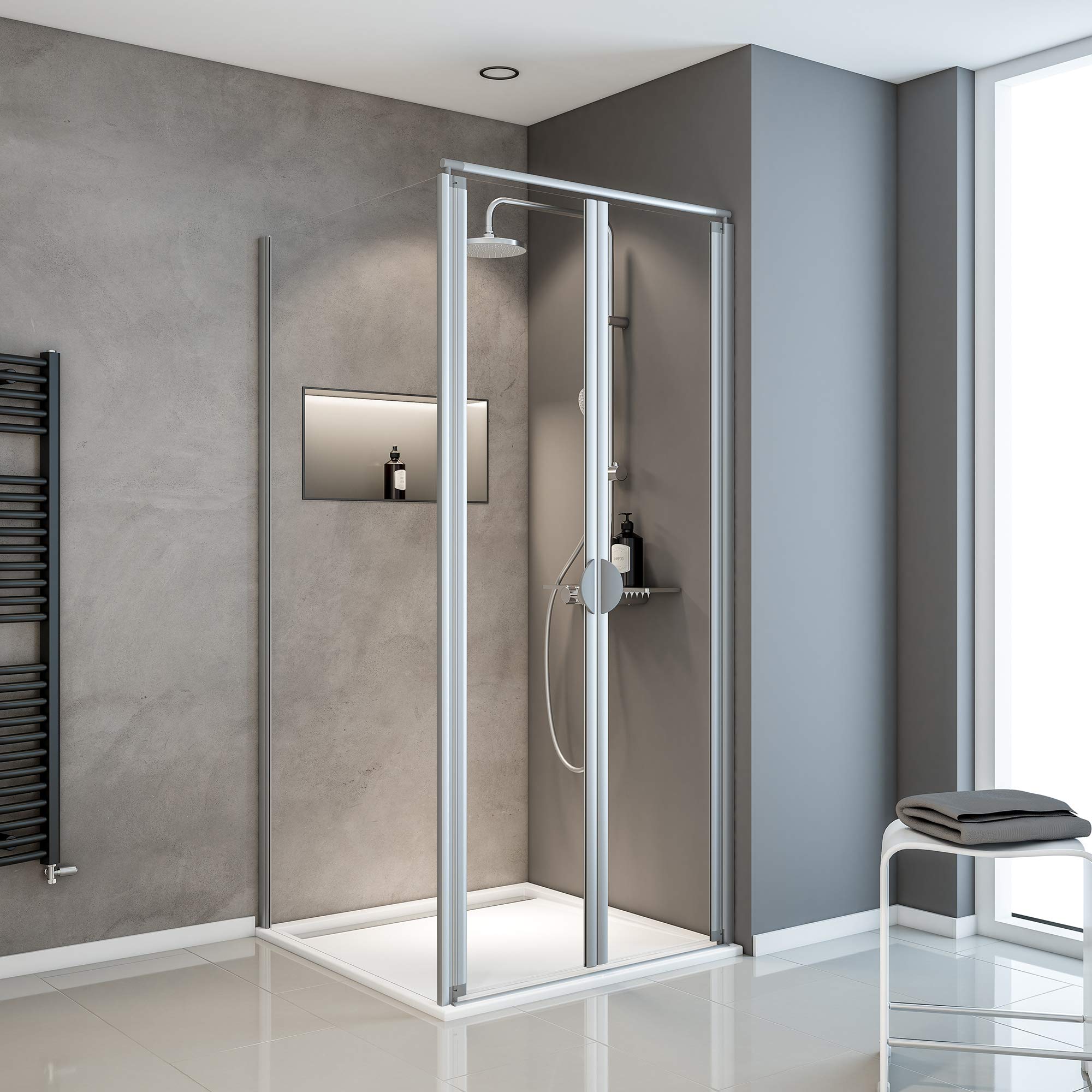 schulte-porte-de-douche-battante-80x80x180-cm-argent-2-battants image 1