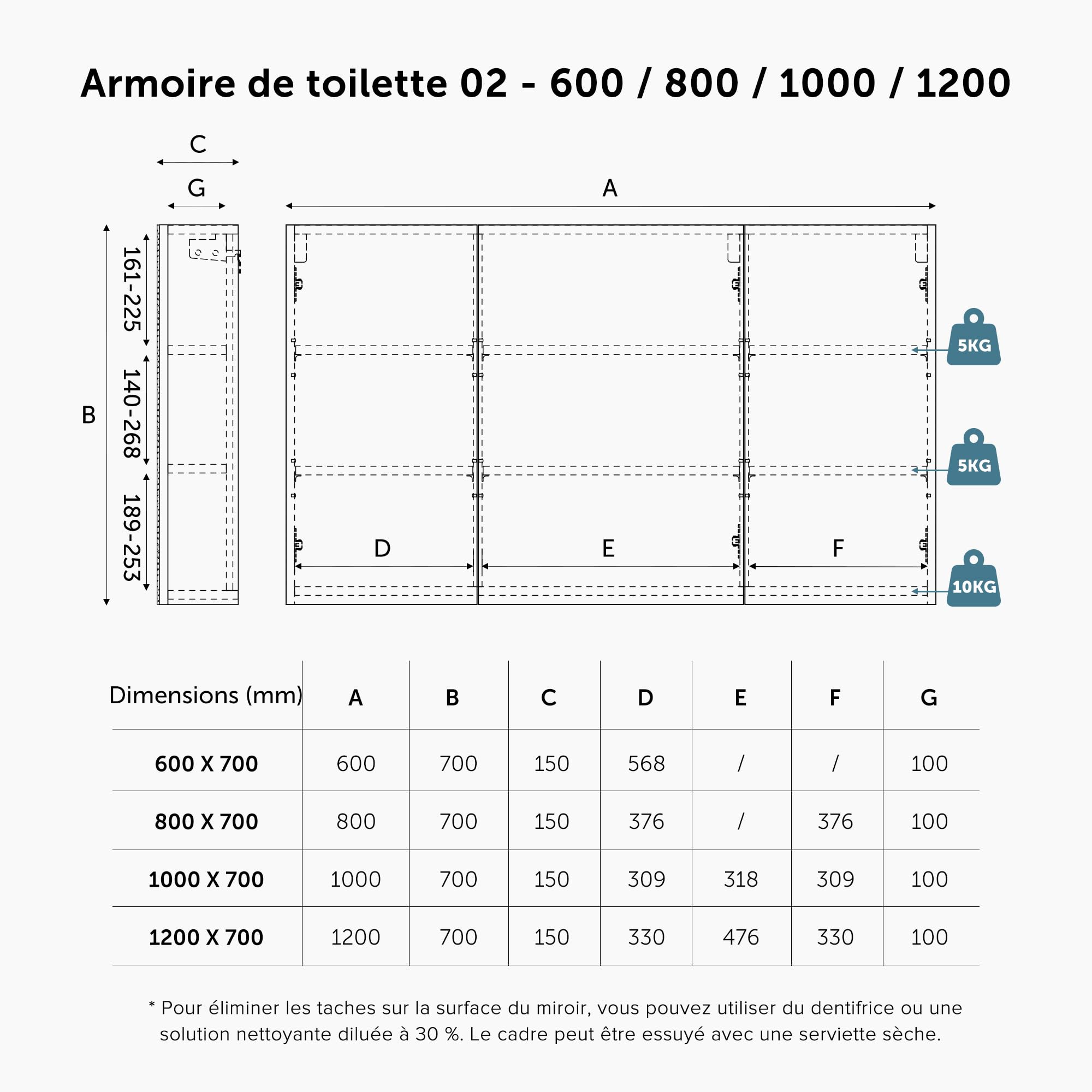 doporro-badm-bel-armoire-murale-miroir-100x70-cm-blanc-mat image 2