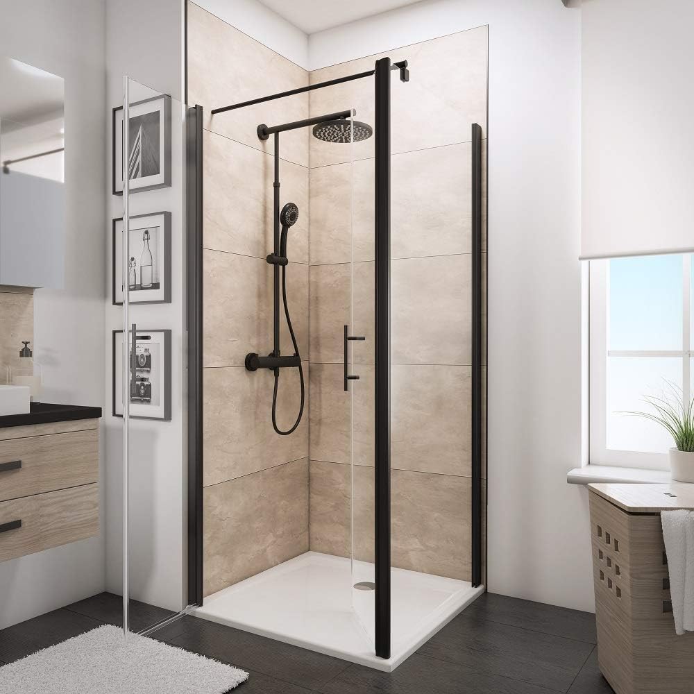 schulte-porte-douche-battante-80x80x193-cm-noir-verre-5mm image 2
