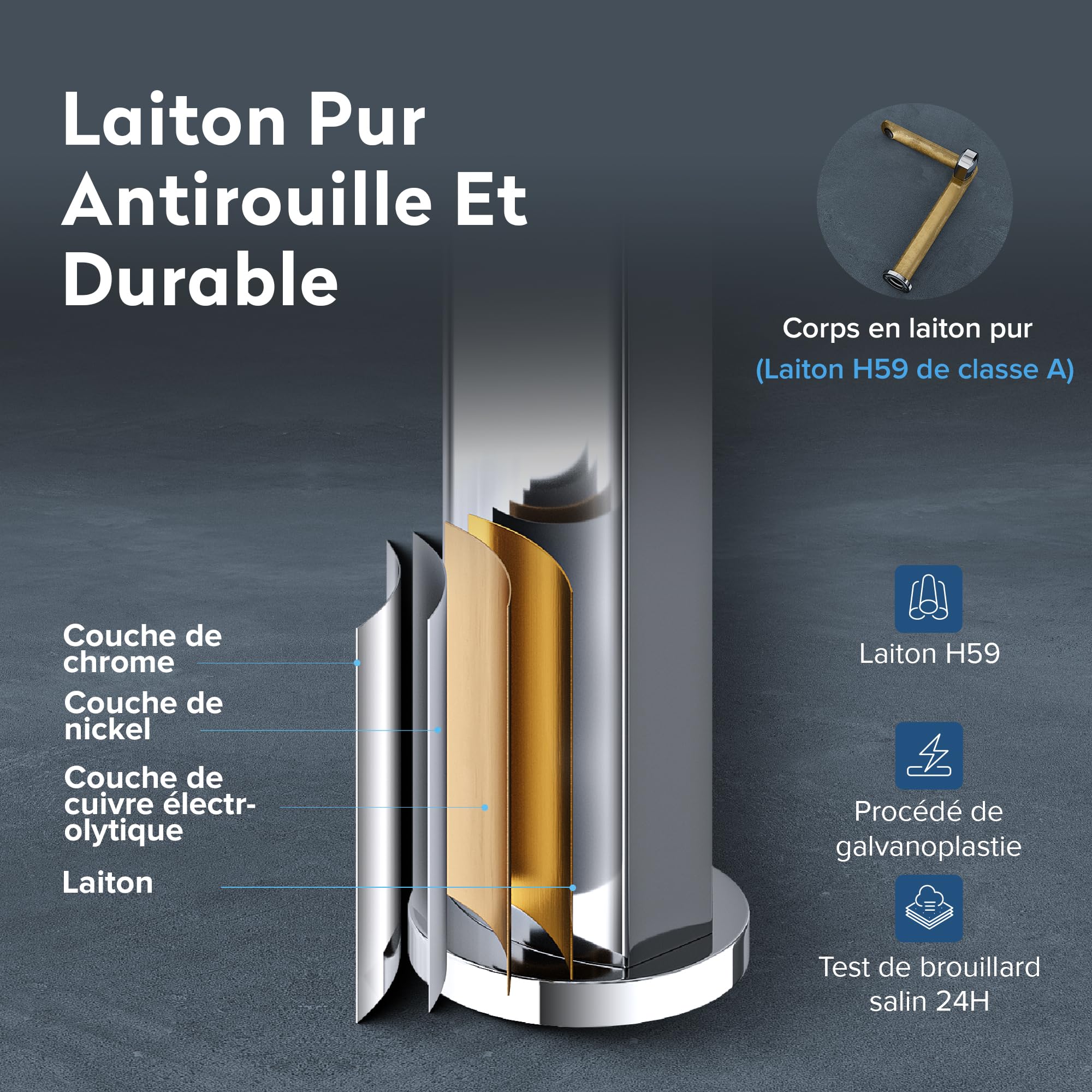 doporro-mitigeur-lavabo-laiton-chrom-28-1-cm-cartouche-c-ramique image 2
