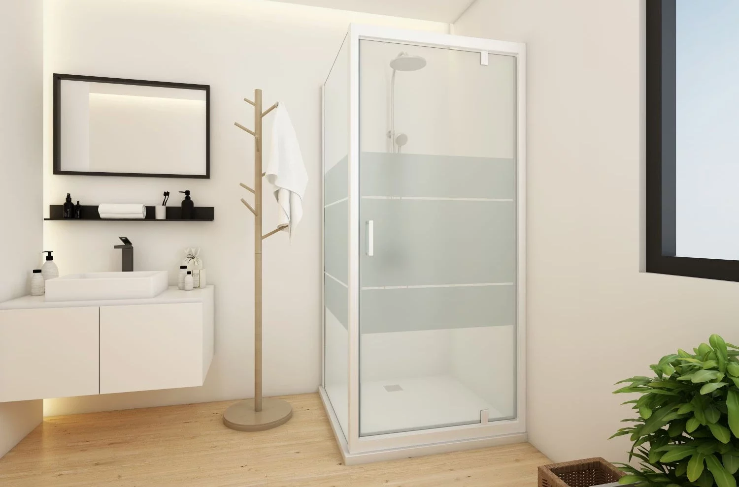 krone-prisma-porte-pivotante-douche-verre-transparent image 3