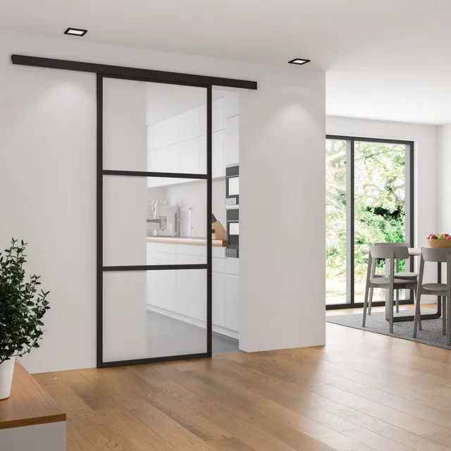 schulte-loft-porte-coulissante-int-rieure-203x75-cm-noir-verre-rail image 1