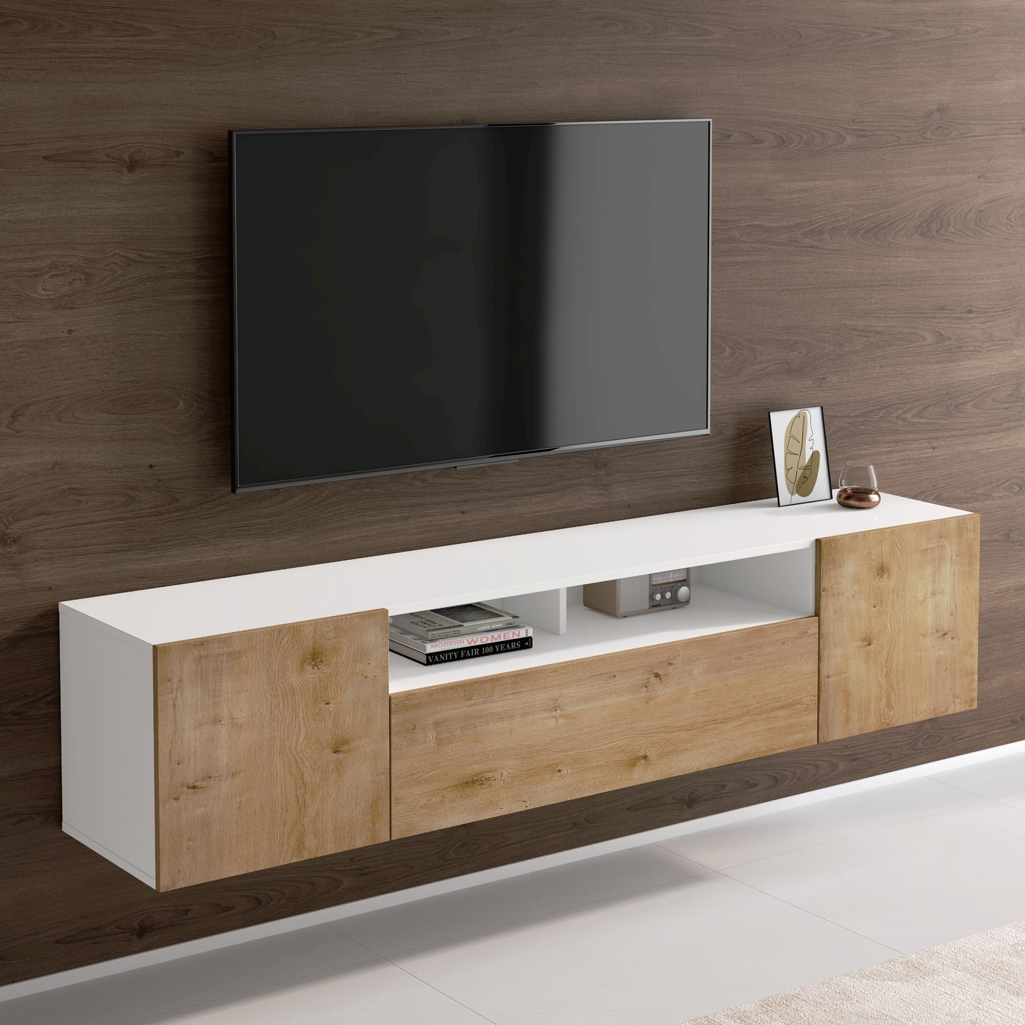 doporro-m-bel-meuble-tv-180cm-3-portes-blanc-marron image 4