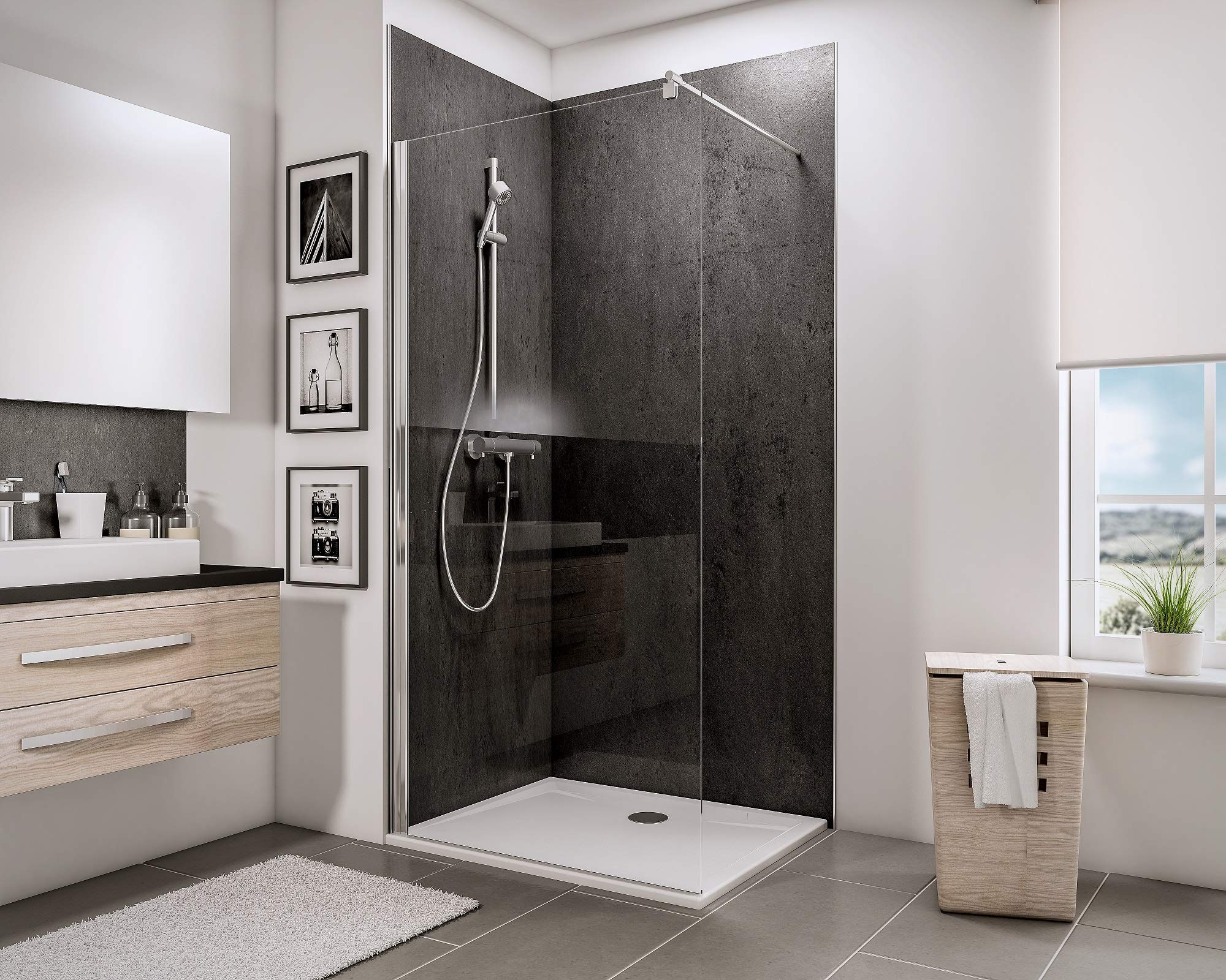 schulte-paroi-douche-italienne-100x190cm-chrom-5mm image 1