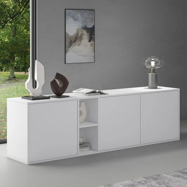 doporro-schrank02-buffet-bas-180-cm-blanc-mat-3-portes image 1
