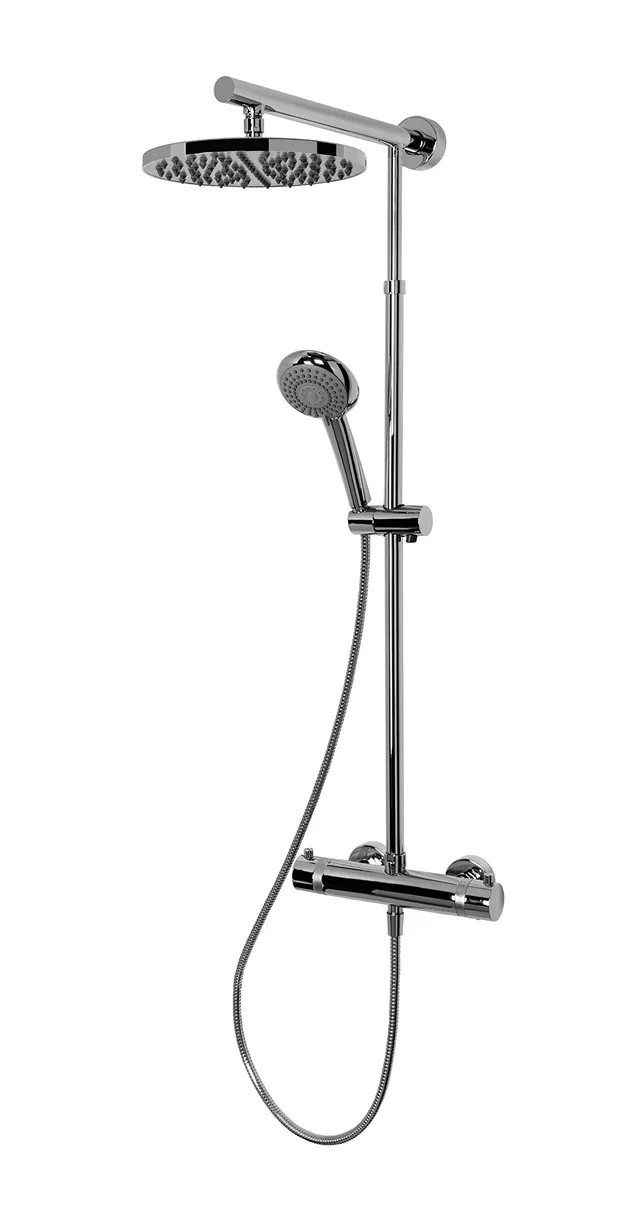 schulte-robinetterie-colonne-douche-thermostat-t-te-ronde-laiton image 1
