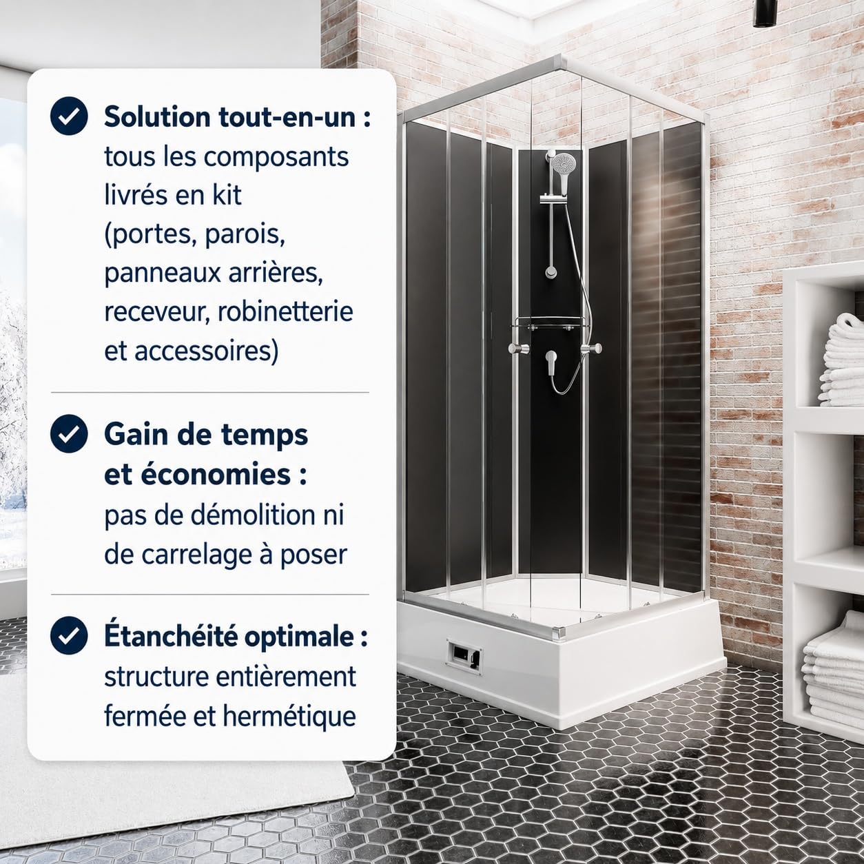 schulte-cabine-de-douche-int-grale-94x110x215-cm-noir-coulissante image 7