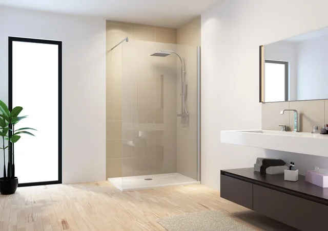schulte-paroi-douche-italienne-140x200-chrom-6-mm-walk-in image 1