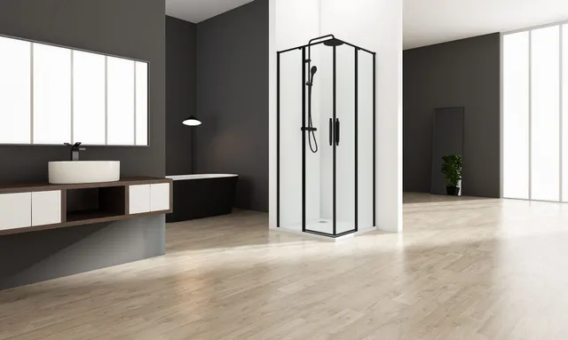 krone-link-paroi-douche-angle-d-angle-noir-mat image 1
