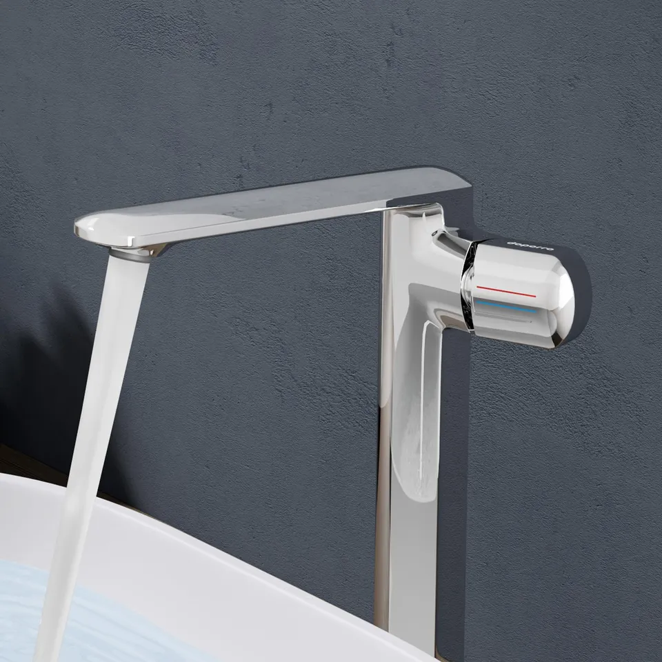 doporro-mitigeur-lavabo-laiton-chrom-28-1-cm-cartouche-c-ramique image 1