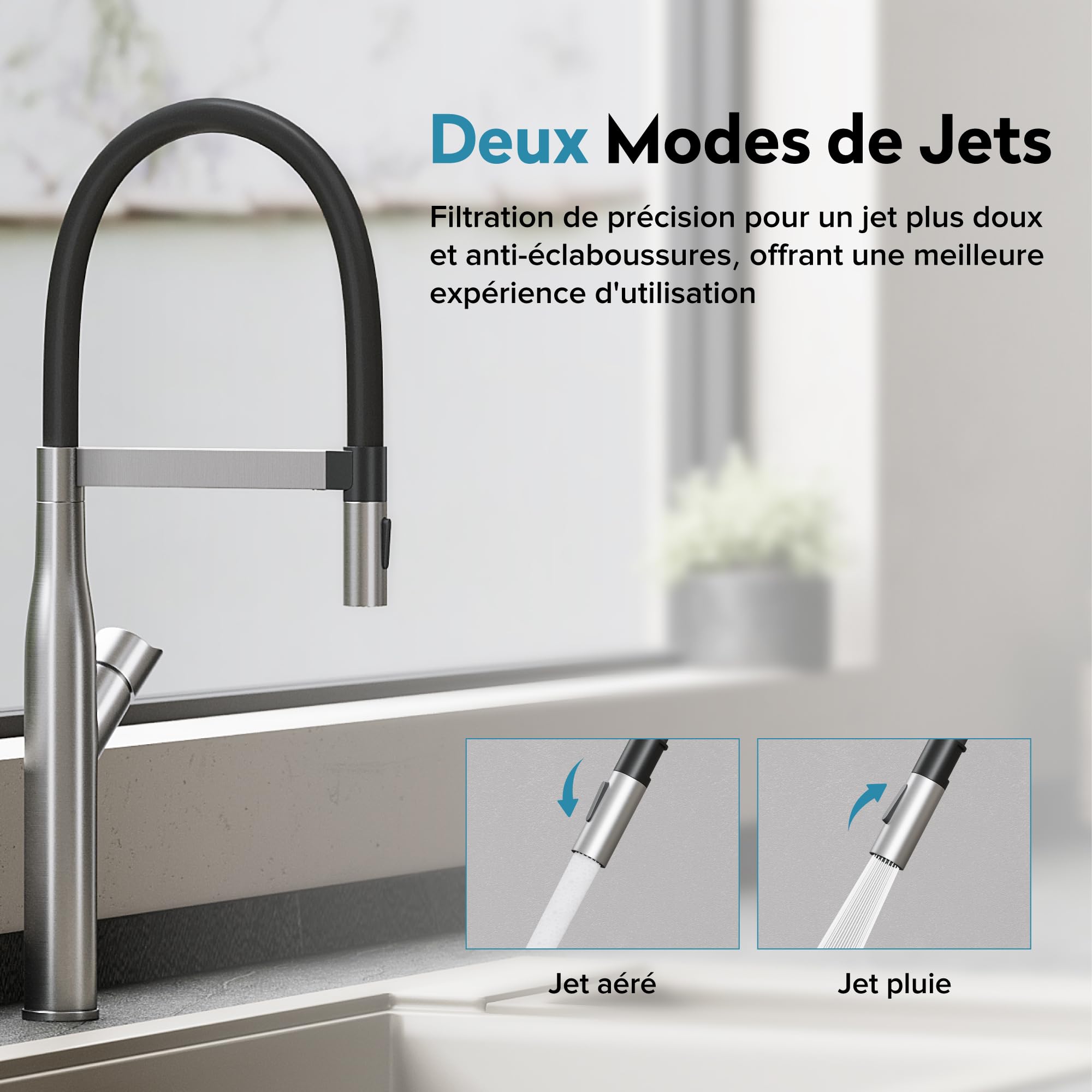 doporro-badarmaturen-mitigeur-cuisine-inox-argent-bross-2-jets image 5