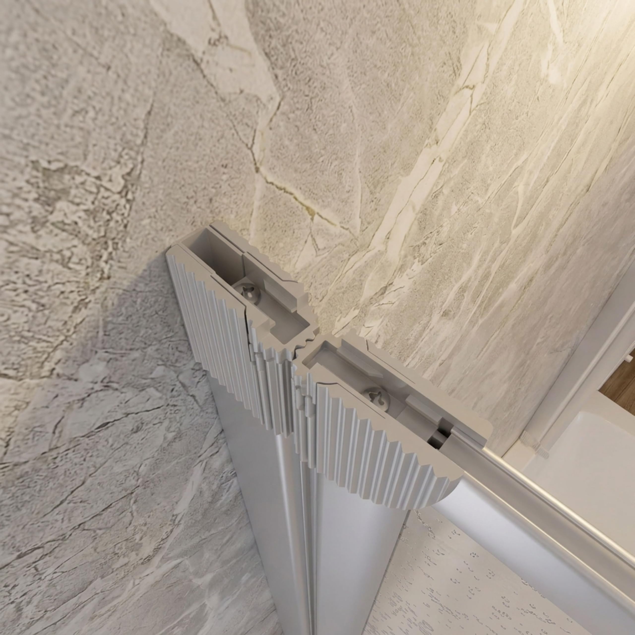 schulte-pare-baignoire-7-volets-alu-argent-159x140-cm image 2