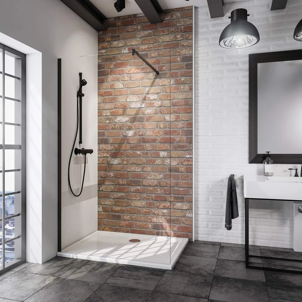 schulte-black-style-walk-in-paroi-douche-90x190-noir image 1