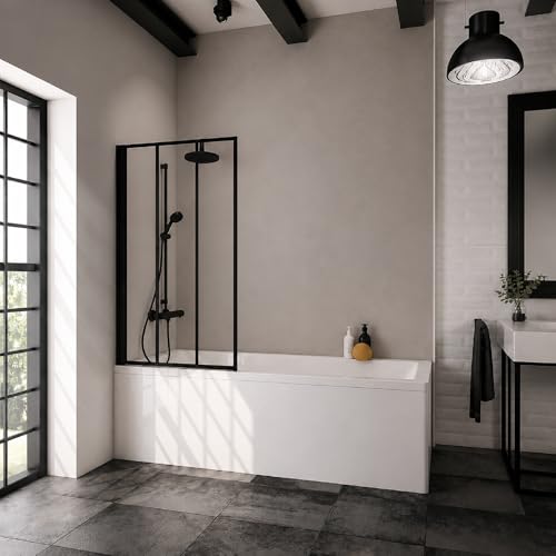 schulte-pare-baignoire-70x130-cm-noir-pare-baignoire-verre-5-mm image 8