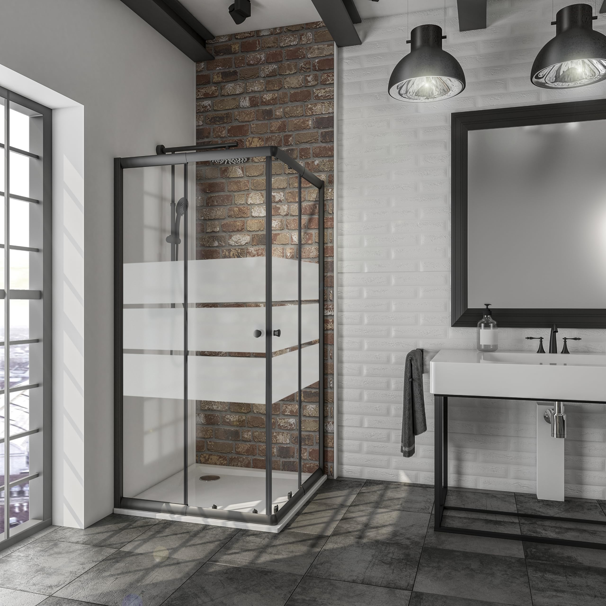 schulte-paroi-douche-angle-75-90cm-blanc-transparent-coulissante image 7