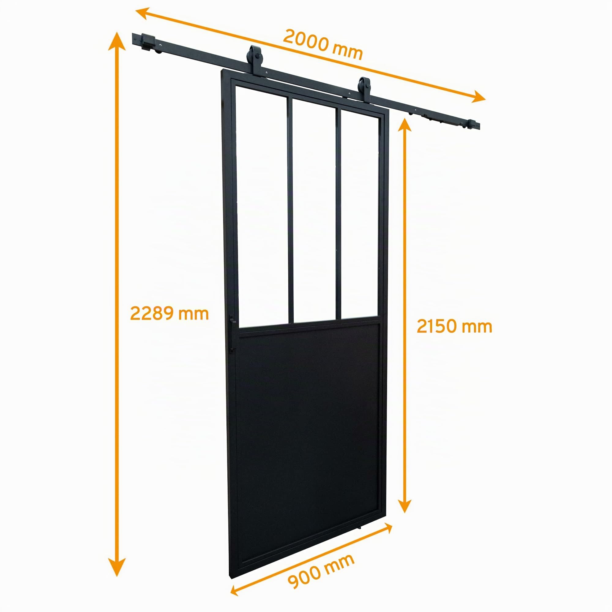 schulte-porte-coulissante-verre-90x215-cm-noir-double-softclose image 2