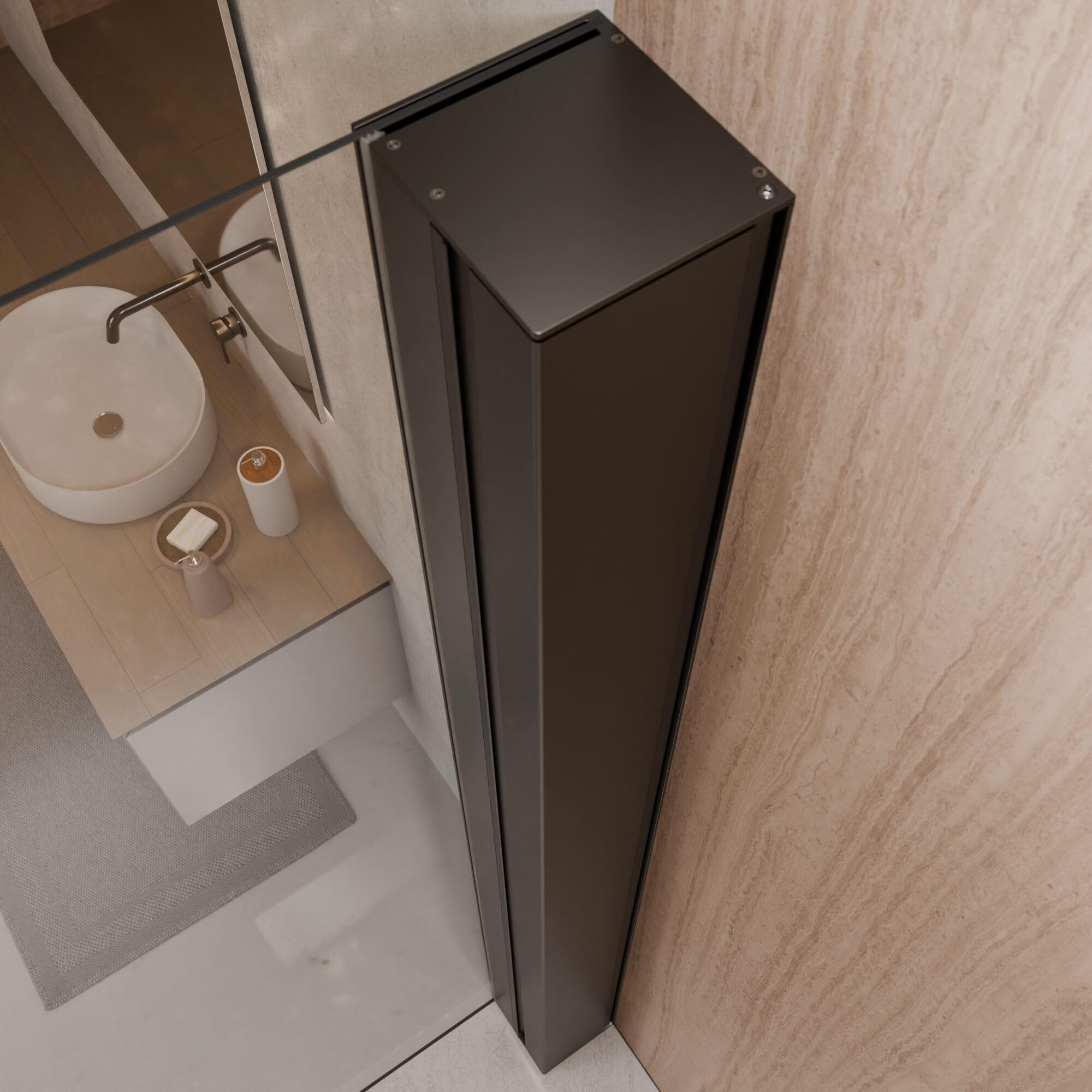 schulte-paroi-de-douche-italienne-90x200-cm-noir-verre-fixations image 3