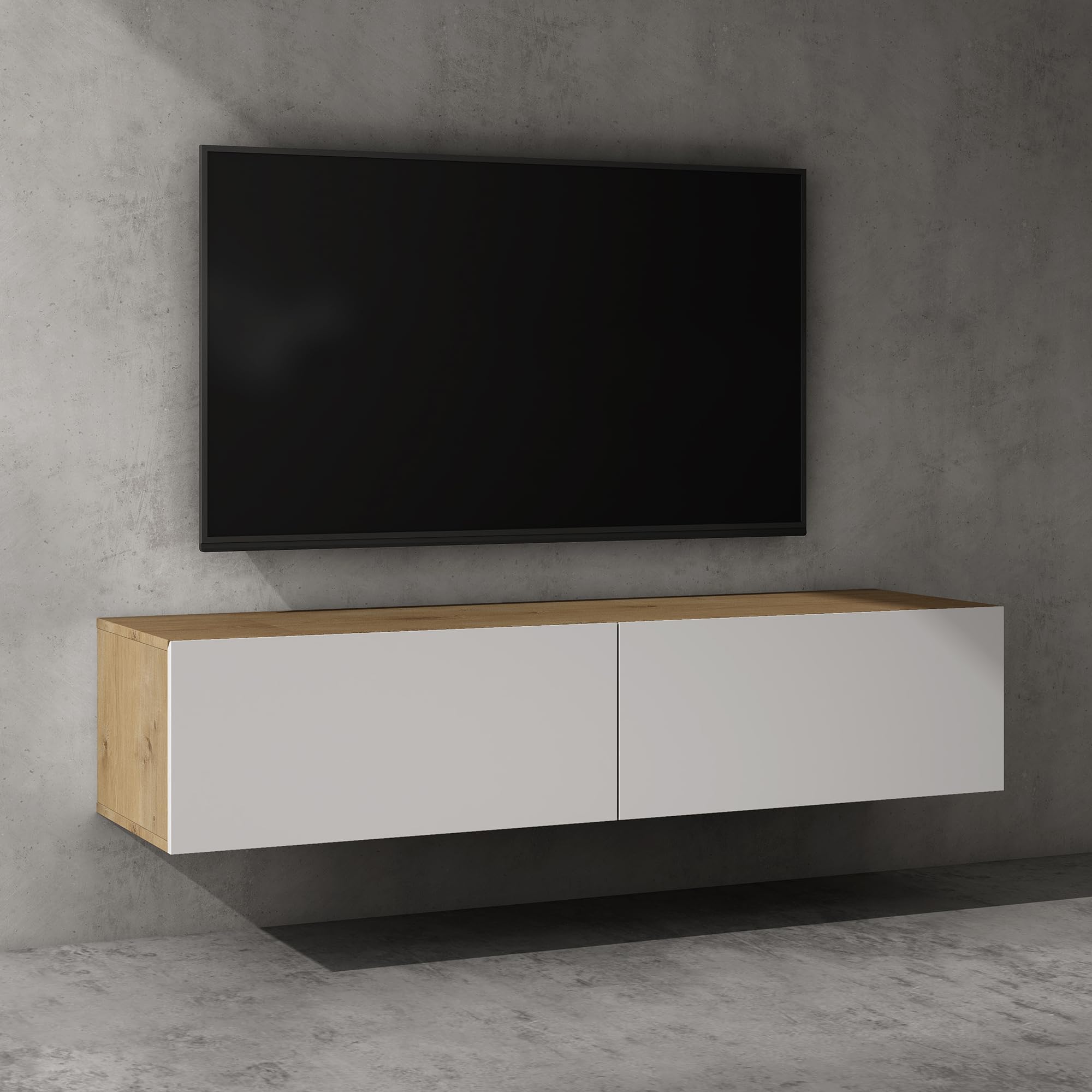 doporro-m-bel-meuble-tv-140-cm-portes-soft-close-rangement image 2